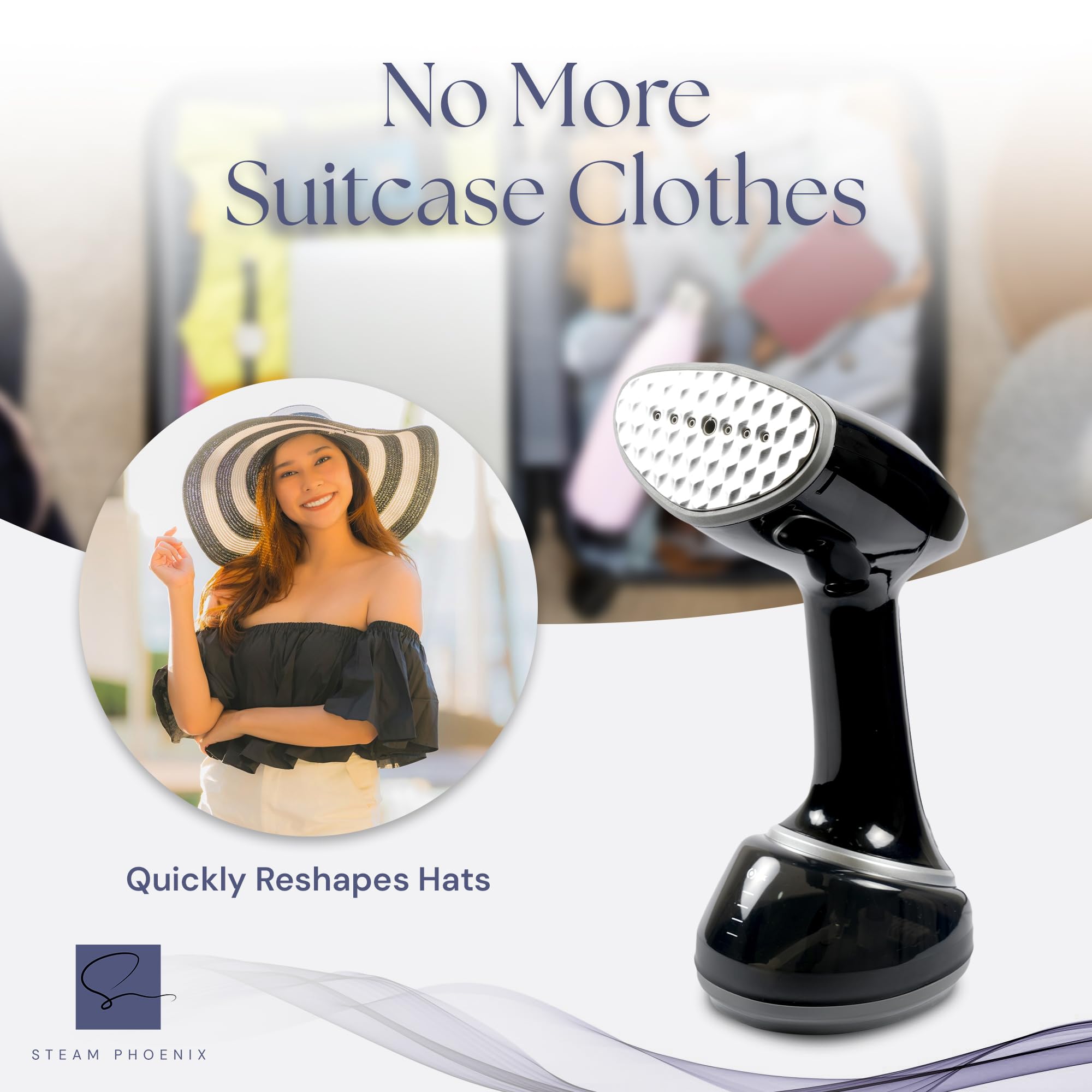 1200W Powerful Handheld Garment Steamer for Clothes - Portable Mini Travel Steamer & Iron All-in-One - Quick Wrinkle Remover for Shirts, Dresses, Suits & Fabrics - Perfect for Home, Office & Travel Use