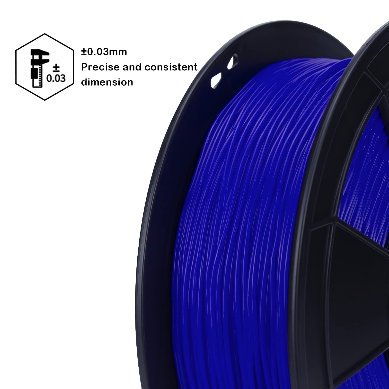 ZIRO 1.75mm TPU 3D Printer Filament - Flexible Filament 0.8KG Spool (Blue) - High Precision +/-0.05mm for Cosplay, Phone Cases & Shock-Absorbing Parts
