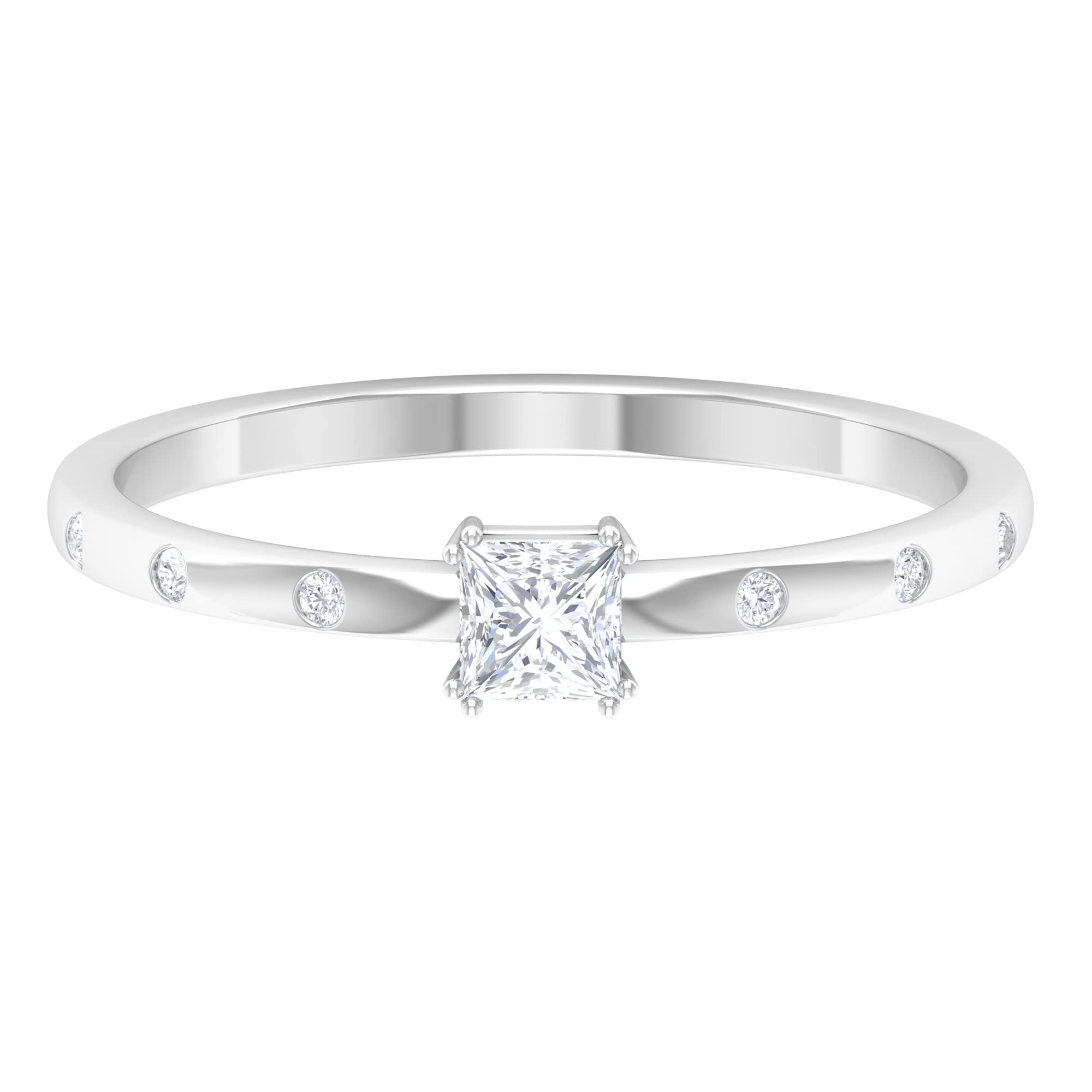 1/4 CT Certified Diamond Promise Ring - 14K Solid Gold Solitaire April Birthstone Ring for Women | Perfect for Engagement, Anniversary & Gift Giving