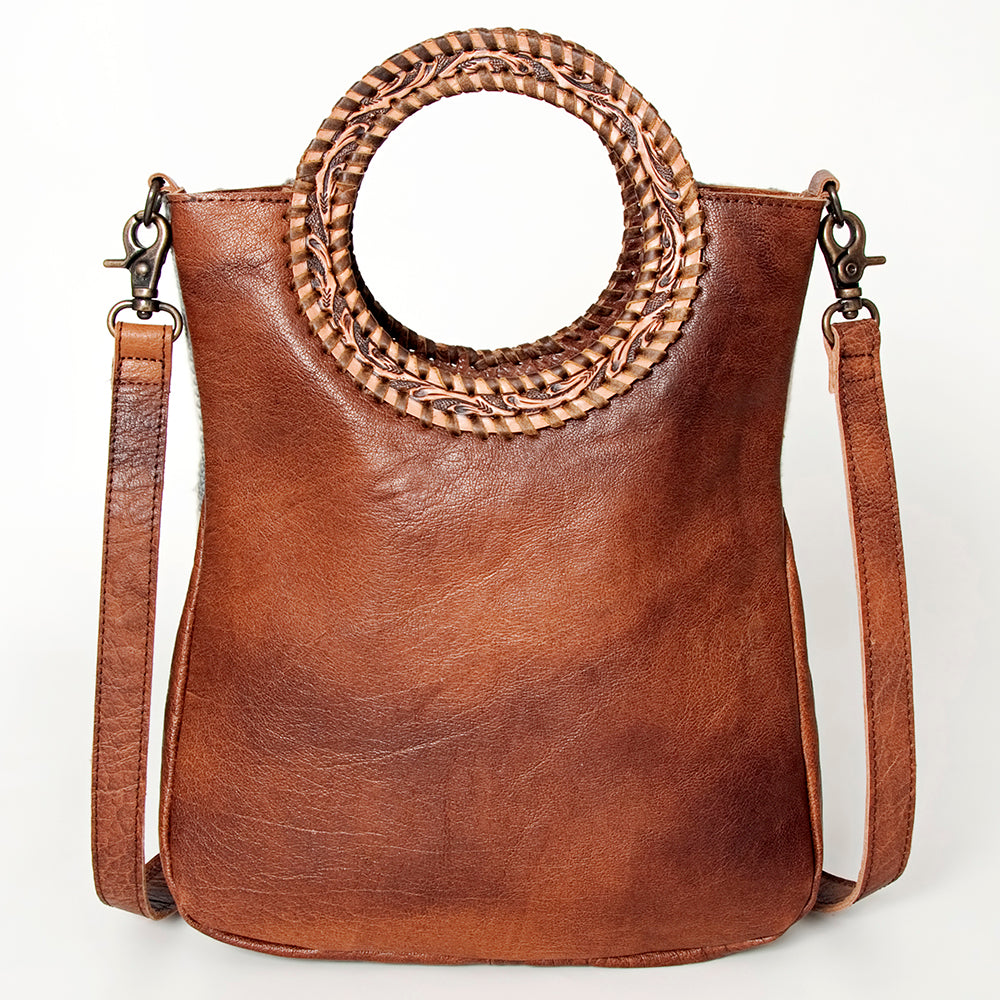 Genuine Leather Western Handbag for Women - American Darling Hand Tooled Saddle Blanket Design Purse | Perfect for Cowgirl Style, Rodeo Events & Western Fashion Accessories