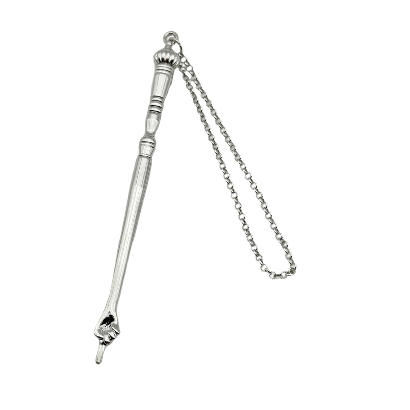 Silver Onion Top Yad Torah Pointer - Portable Bible Reading Tool & Hand Pointer for Jewish Bar Mitzvah, Torah Study, Synagogue Use & Fireplace Decor