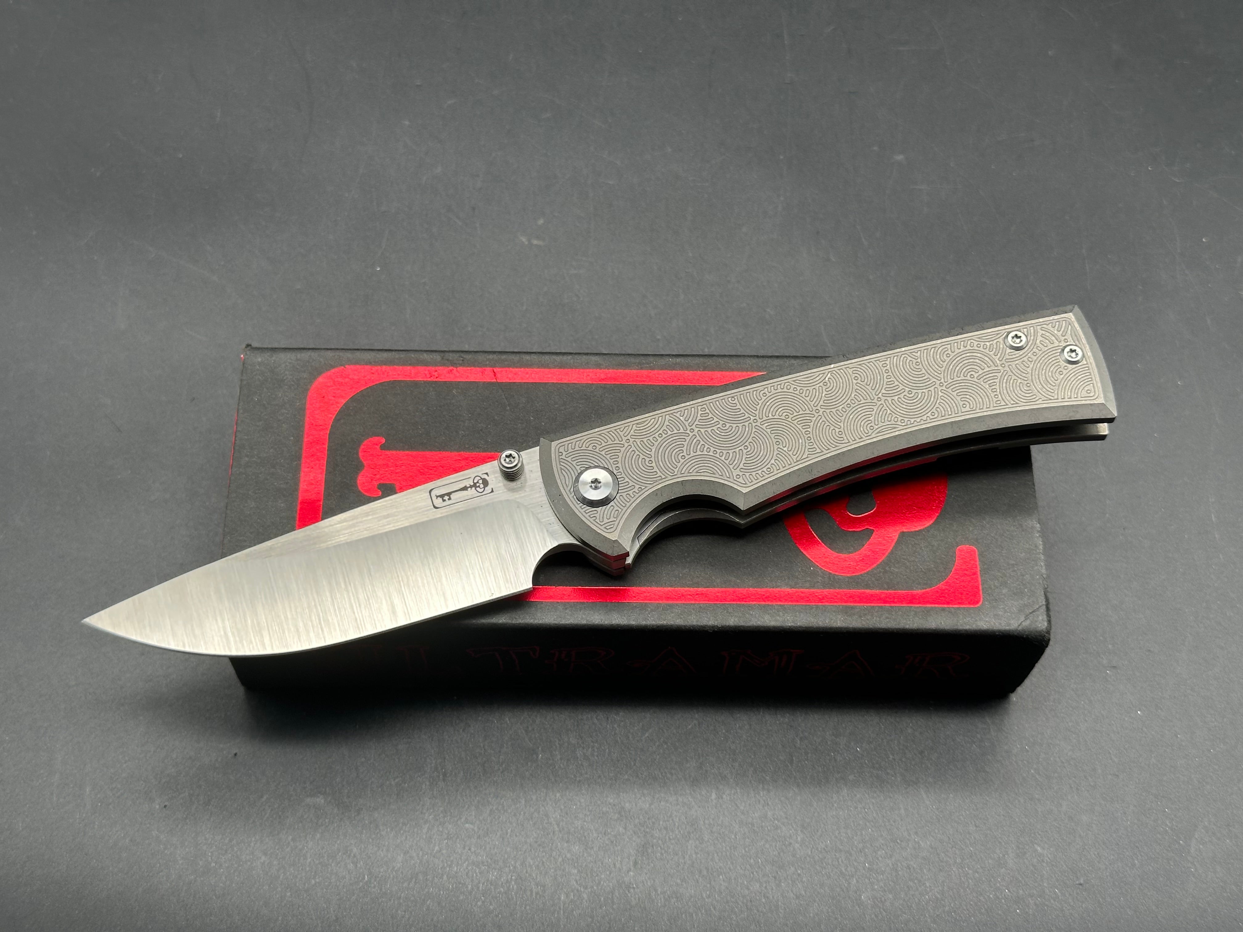 Chaves Liberation 229 Seigaiha Titanium Folding Knife - Urban EDC Exclusive with M390 Steel Blade, Satin Finish | Perfect for Everyday Carry, Outdoor Adventures & Tactical Use