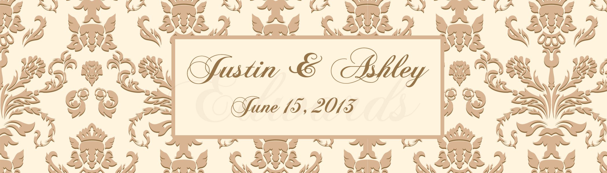 Baroque Wedding Anniversary Water Bottle Labels 8x2 Inch for Showers & Parties