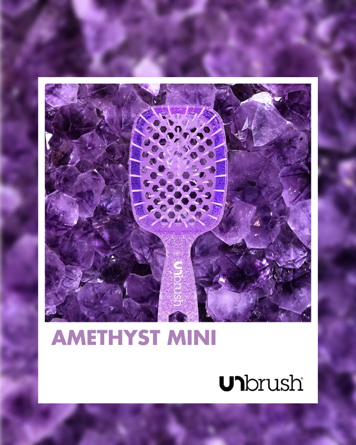 UNbrush Detangling Hair Brush Mini - Amethyst Purple | Tangle-Free Hairbrush for Wet & Dry Hair | Perfect for Travel, Kids, and Sensitive Scalp