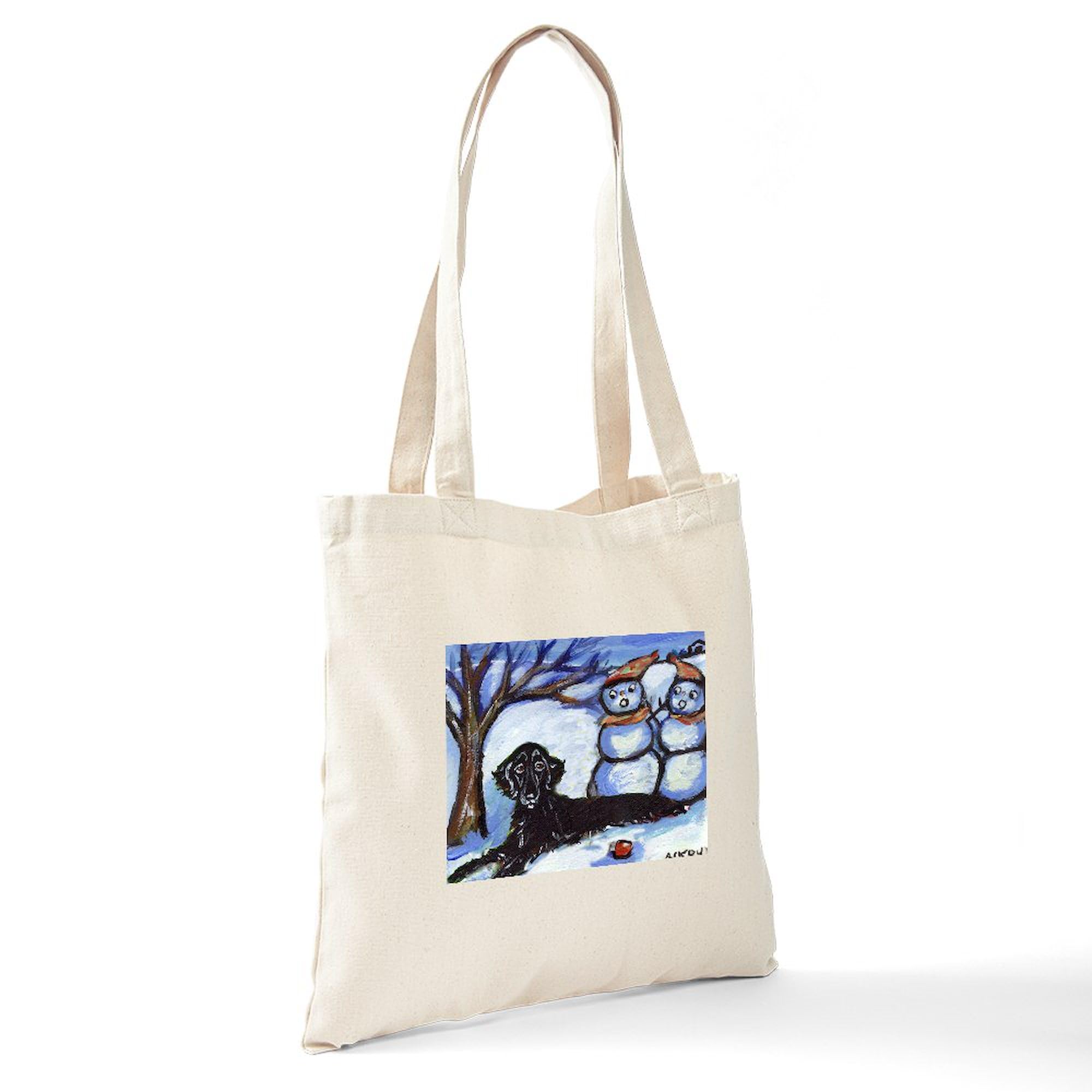 Flattie Winter Season Design Tote Bag - Natural Canvas Reusable Shopping Bag for Groceries, Beach & Everyday Use | Eco-Friendly & Durable