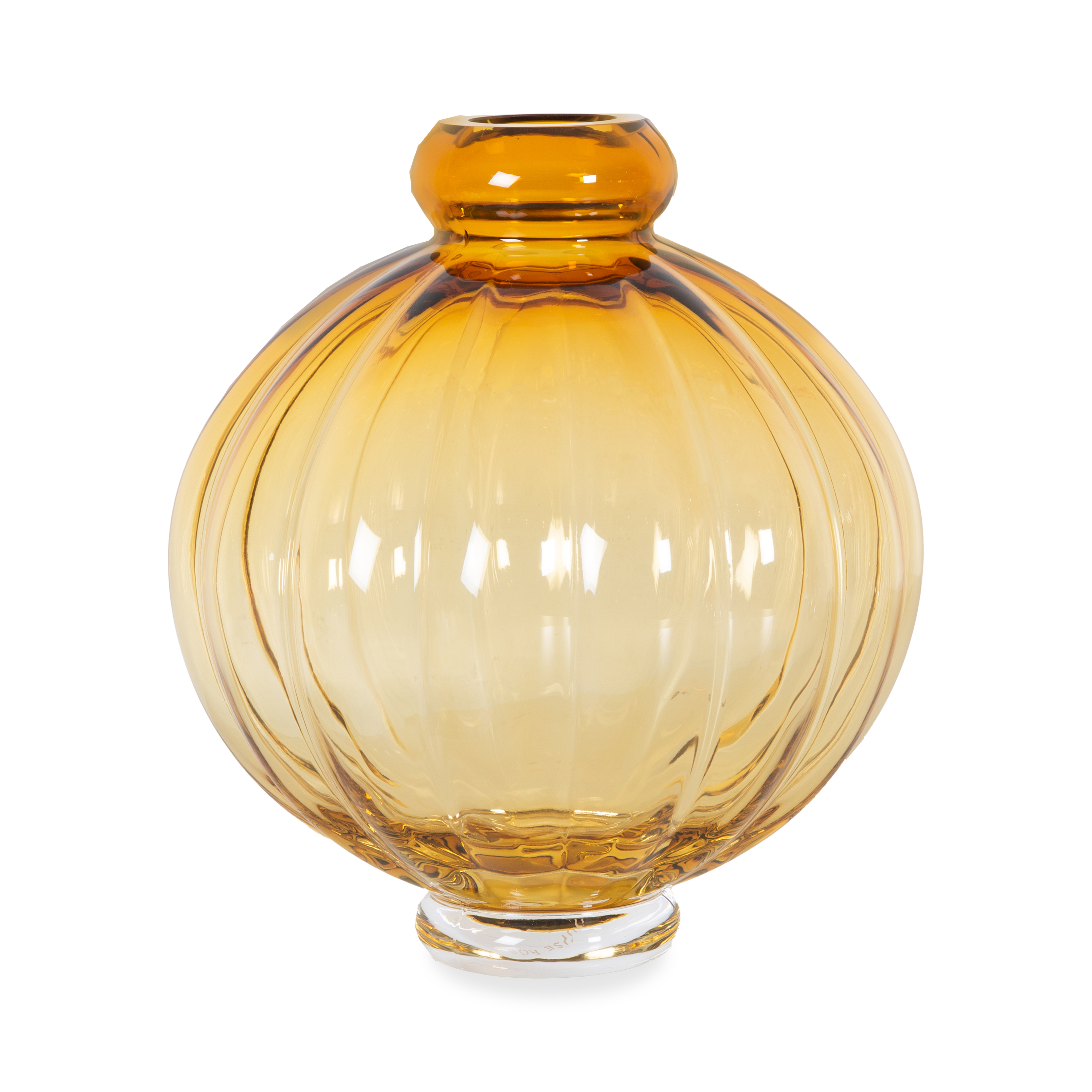 Amber Glass Balloon Vase - Elegant Floral Centerpiece for Weddings, Home Decor & Special Occasions