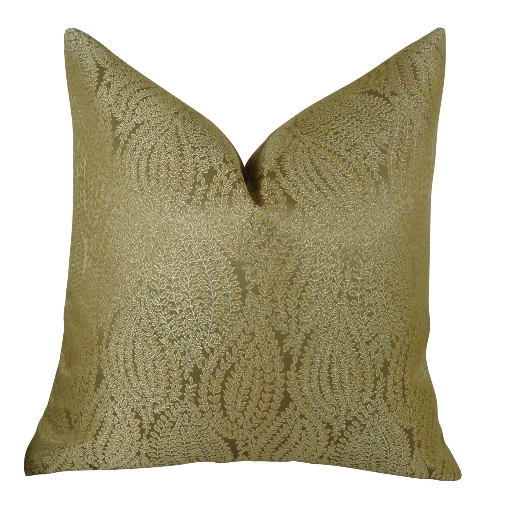 Thomas Collection Decorative Designer Taupe Gold Pillow - Handmade in USA - Elegant Gold Paisley Floral Throw Pillow for Sofa, Couch & Bed - Luxury Home Decor Accent Pillow (18x18 inches) - Perfect for Living Room, Bedroom & Home Staging