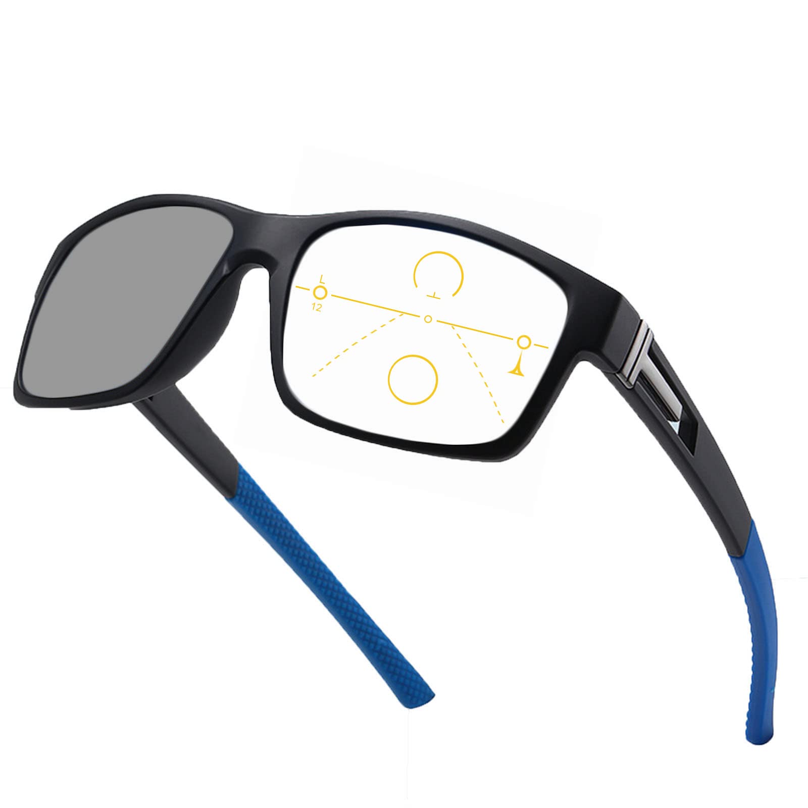 Progressive Multifocal Safety Glasses with Readers - Photochromic Sport Magnifying Reading Goggles for Men & Women - Perfect for Construction, Woodworking, and Outdoor Activities