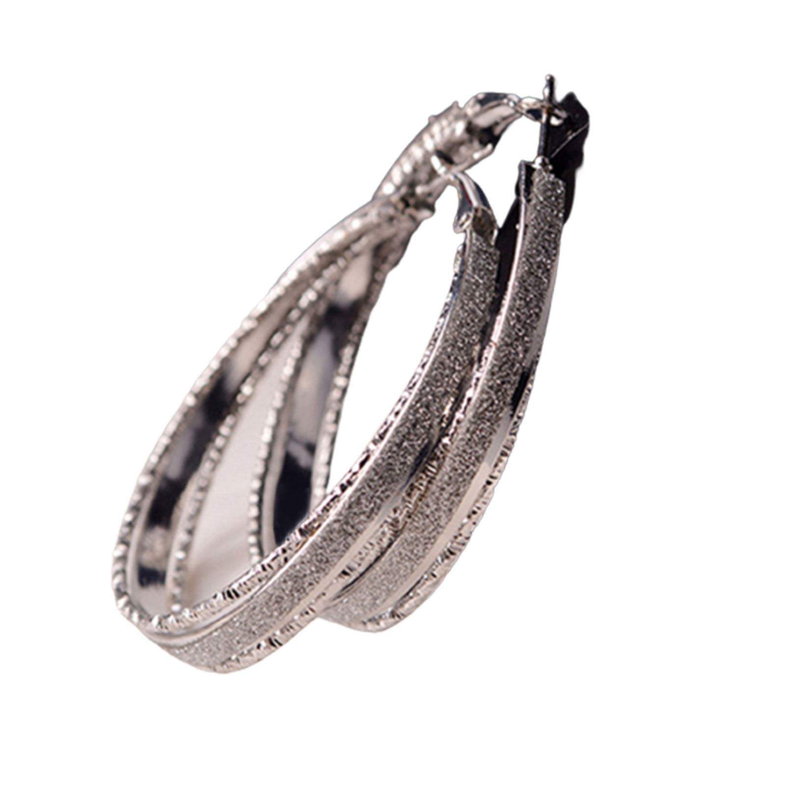 1 Pair Round Dangle Earrings for Women - Shiny Alloy Fashion Hoop Earrings - Perfect for Parties, Weddings & Everyday Wear