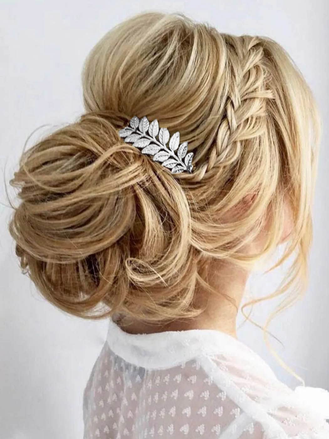 Elegant Silver Latious Leaf Bridal Hair Comb - Vintage Wedding Hairpiece for Women & Girls | Perfect for Brides, Bridesmaids, and Special Occasions