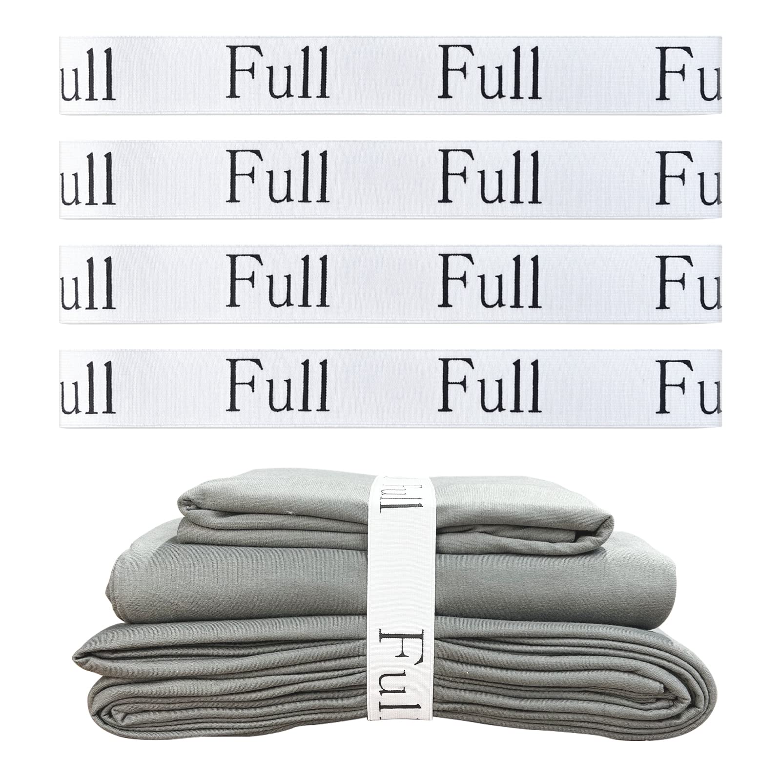 4-Piece Bed Sheet Storage Organizer Set - Closet Organization for Full Size Sheets with Linen Labels - Perfect for Home, Dorm & Travel Organization