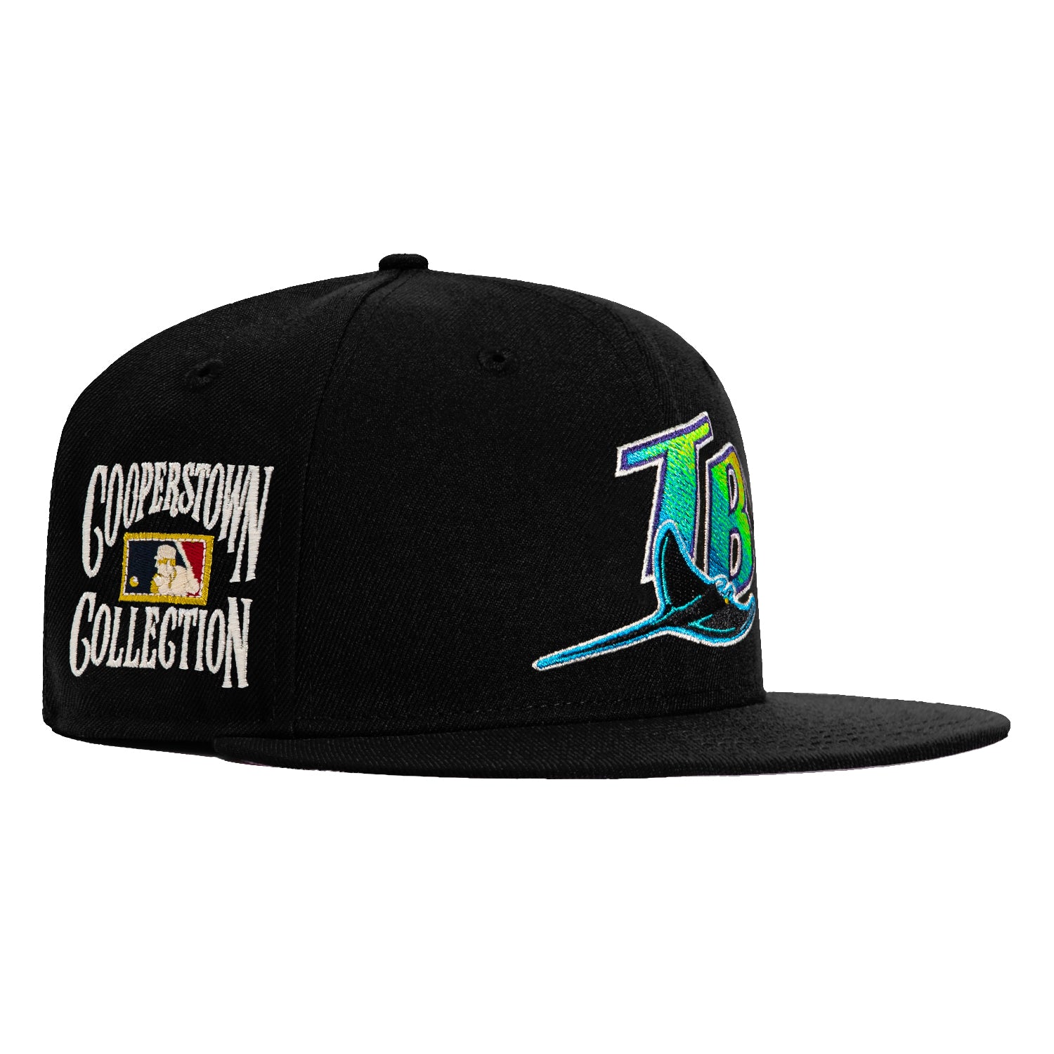 New Era 59Fifty Tampa Bay Rays Cooperstown Collection Patch Hat - Black MLB Baseball Cap for Men & Women - Perfect for Games, Collecting & Casual Wear