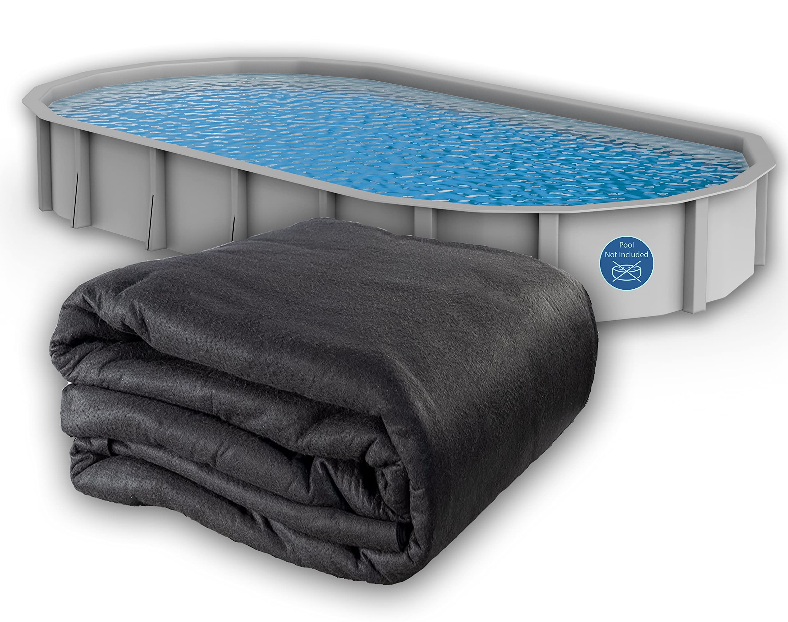 18' x 33' Oval Above Ground Pool Liner Pad - Heavy Duty Puncture Resistant Polyester Geotextile Material for Pool Protection & Liner Longevity | Perfect for Inground & Aboveground Swimming Pools, Backyard Water Fun & Summer Relaxation
