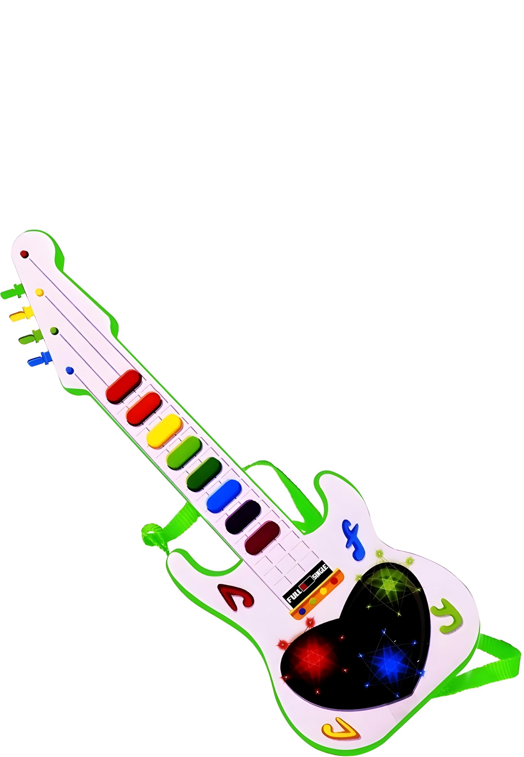Zenex Store Mini Guitar Toy for Kids - 3D LED Light Up, Battery Operated Musical Instrument (Blue) - Perfect for Birthday Gifts, Music Learning & Pretend Play