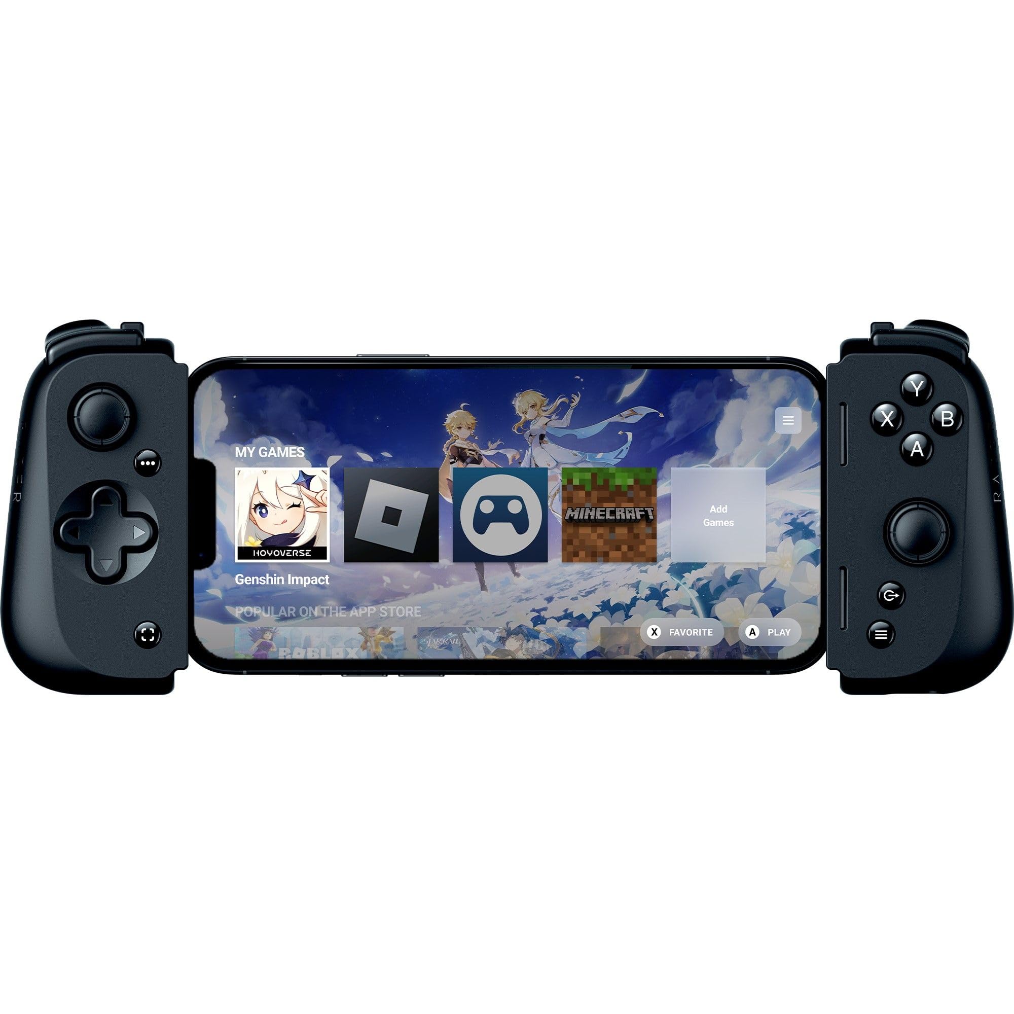Razer Kishi V2 Mobile Game Controller for iPhone - Universal Gaming with Extendable Bridge, PC & Console Game Streaming, Ergonomic Design, Nexus App Support (Black) | Perfect for Mobile Gaming, Cloud Gaming & Remote Play Anywhere