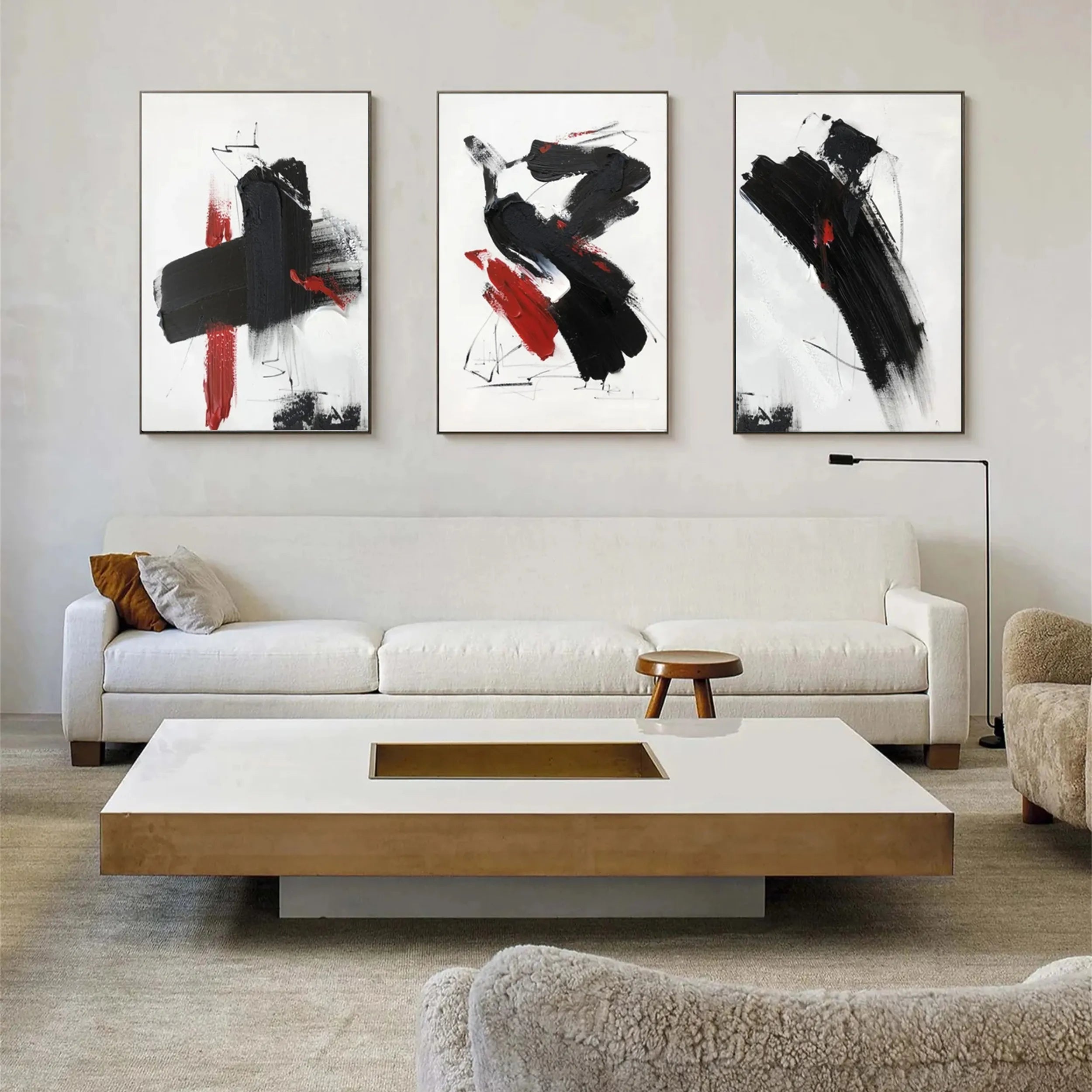 Minimalist Balance Canvas Painting Set of 3 - Abstract Wall Art for Living Room, Bedroom & Office Decor | Modern Home Decor | #MM287