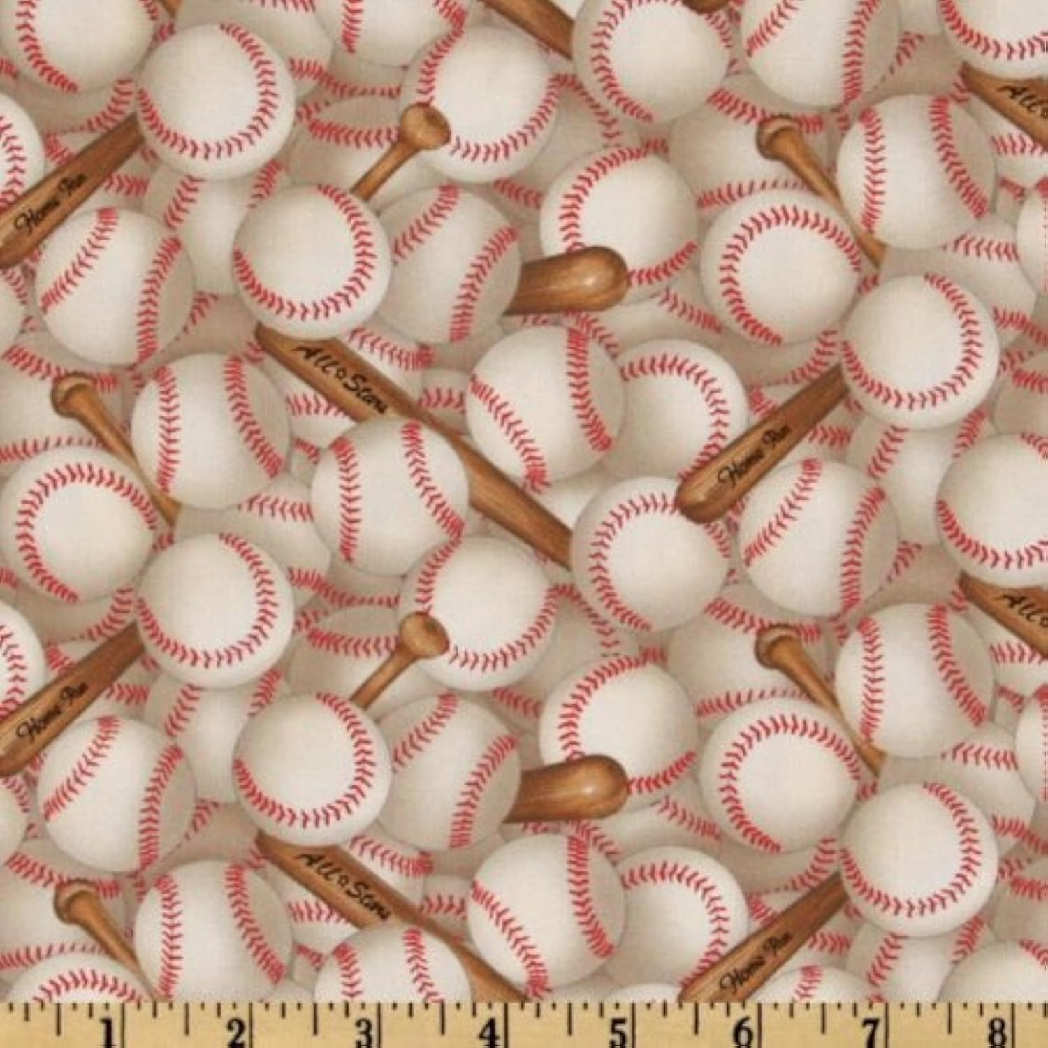 Premium White Baseball Fabric by the Yard - Allover Sports Collection - Perfect for DIY Baseball Jerseys, Quilting & Sports-Themed Crafts