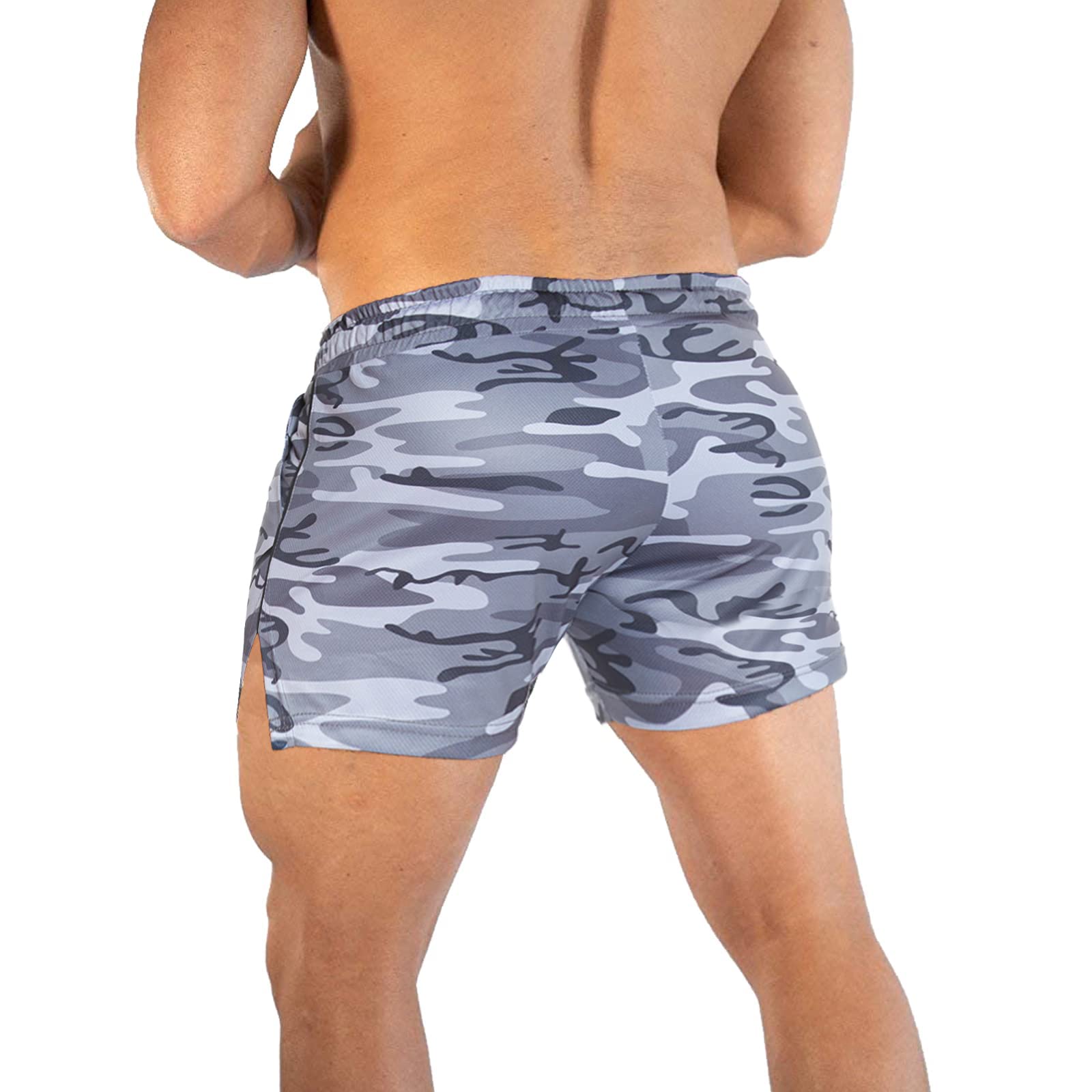 Men's Lightweight Running Shorts with Zipper Pockets - Breathable Quick-Dry Athletic Gym Shorts for Workout, Jogging & Outdoor Sports
