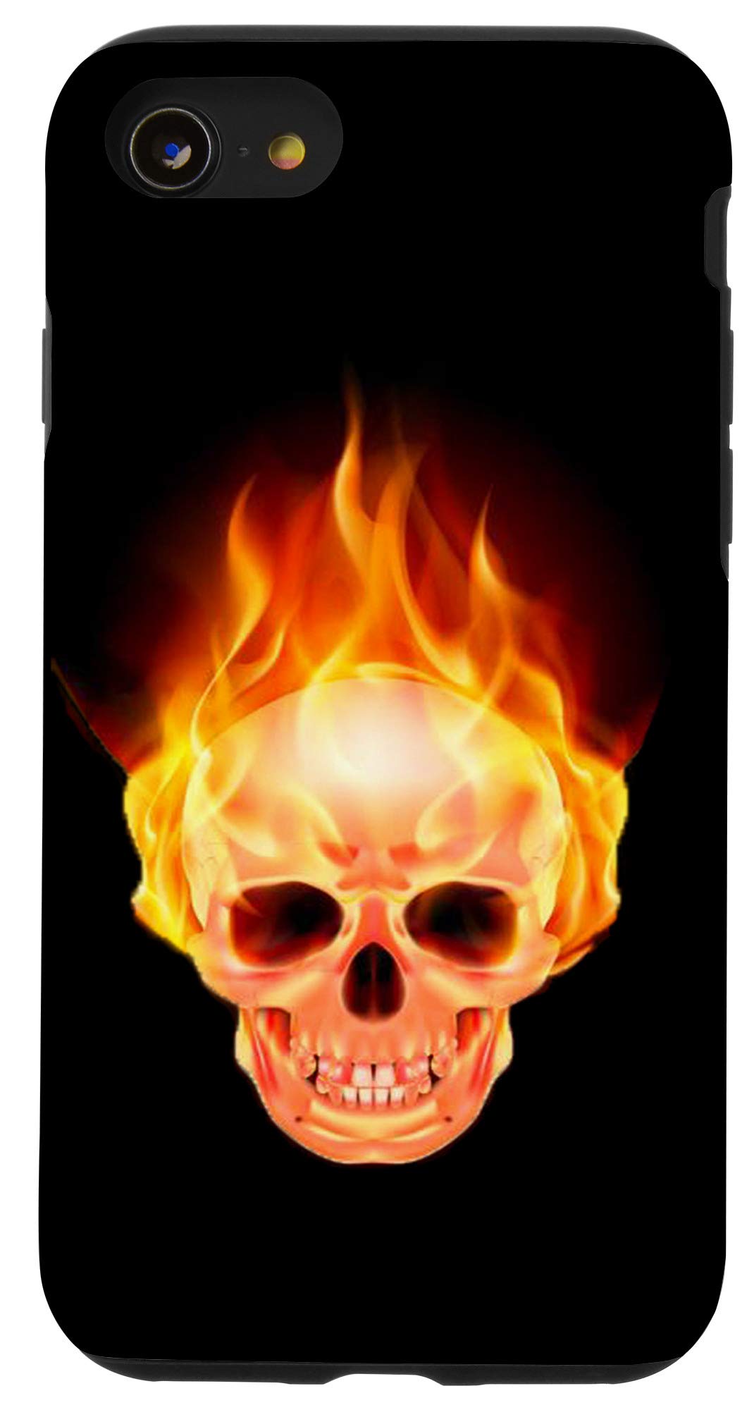 Fire Skull Design iPhone SE (2020)/7/8 Phone Case - Durable Protective Cover for Skull Lovers - Perfect Gift for Halloween, Rock Music Fans & Gothic Style Enthusiasts