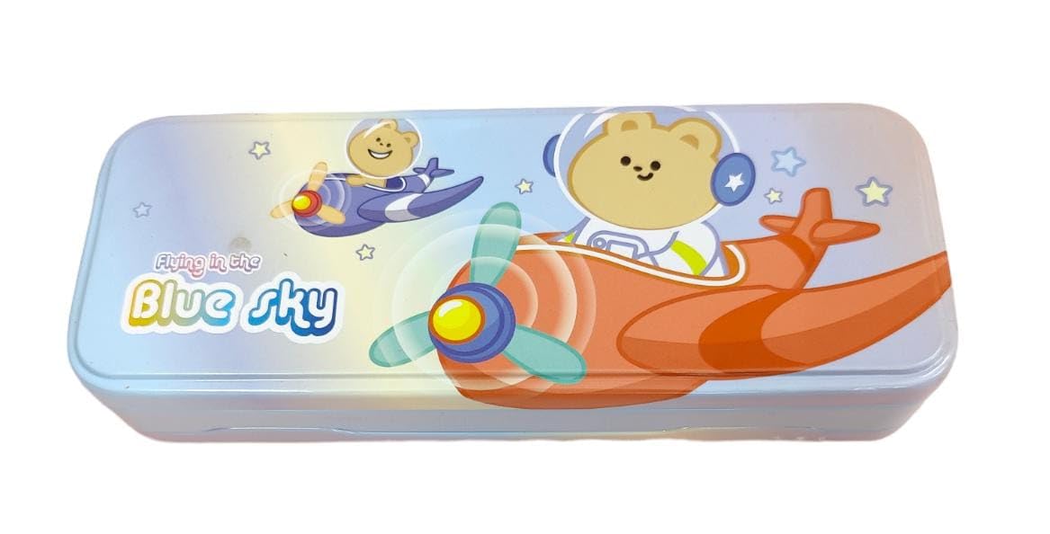 TERA 13 Space-Themed Cartoon Pencil Case for Kids - Durable School Pencil Box for Stationery Storage - Perfect Gift for Students & Return Gifts (1-Pack) - Ideal for Classroom, Homework & Travel Organization