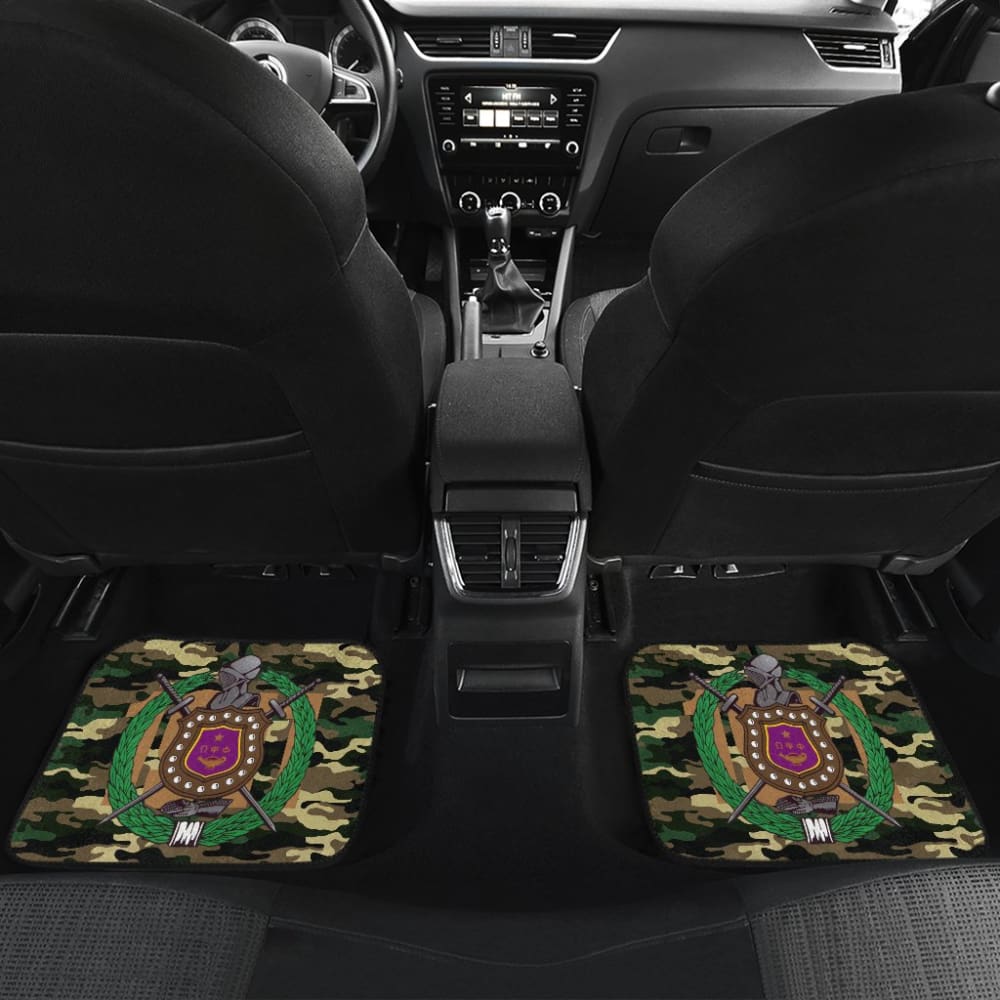Omega Psi Phi Car Floor Mats - Army Green Camouflage Design 211706 - Durable All-Weather Protection for SUVs, Trucks & Sedans
