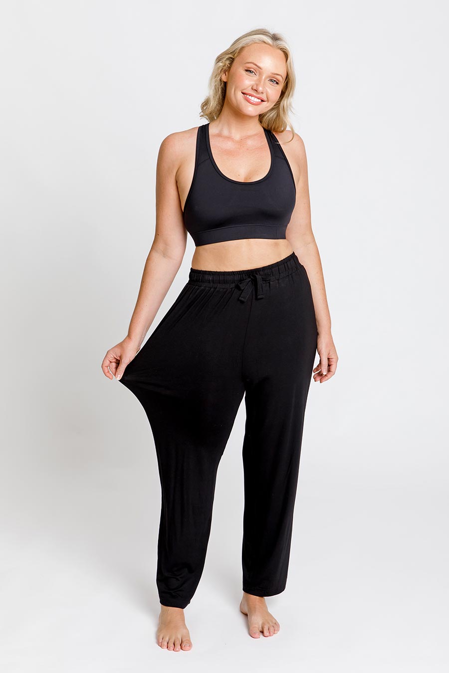 Classic Bamboo Pants for Women - Soft & Breathable Black Lounge Pants - Perfect for Yoga, Sleepwear & Casual Wear