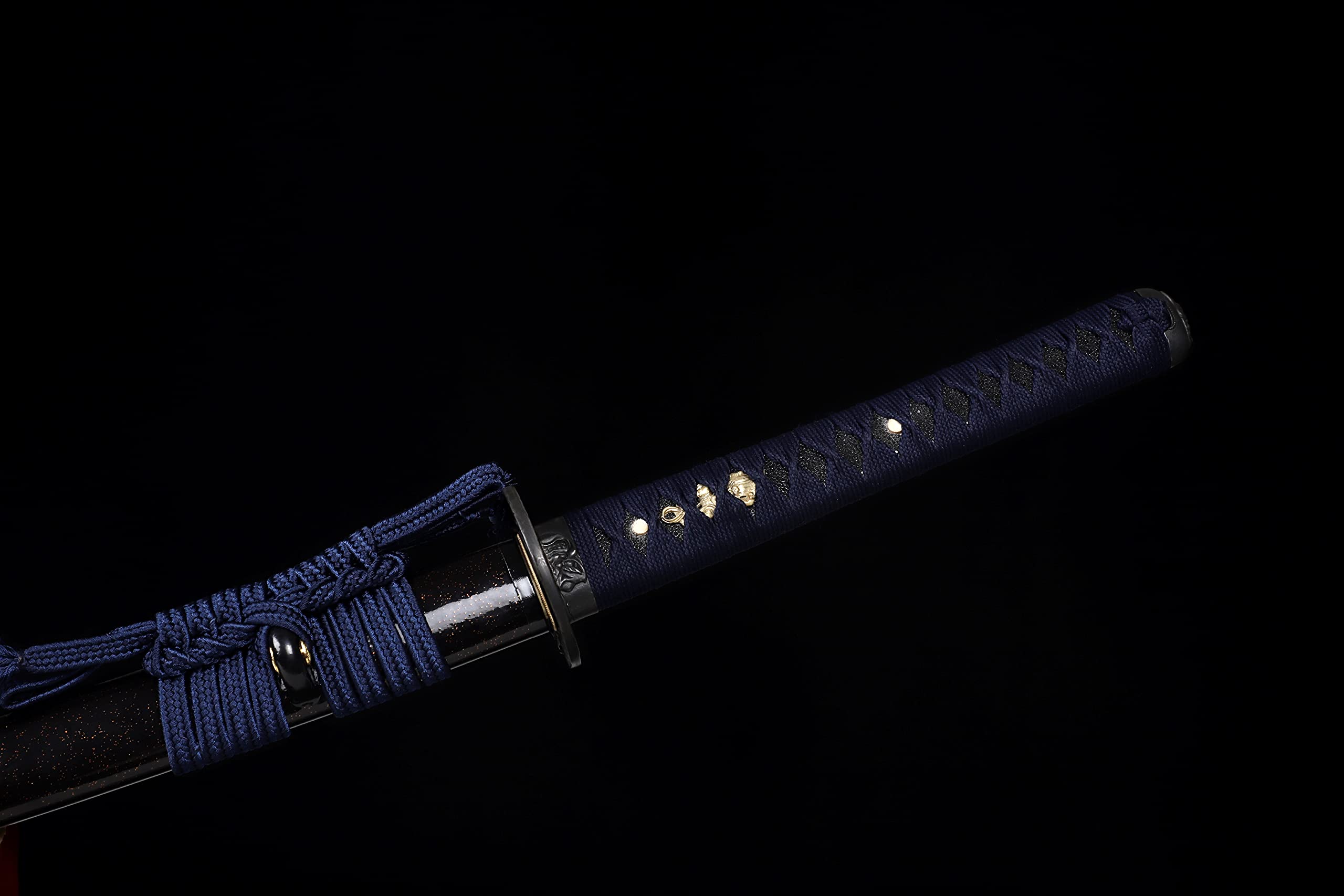 Handmade Japanese Katana Sword - Real Clay Tempered T10 Steel with Choji Hamon Pattern - Full Tang Samurai Sword - Razor Sharp Blade for Martial Arts Training, Cosplay, and Collectors Display