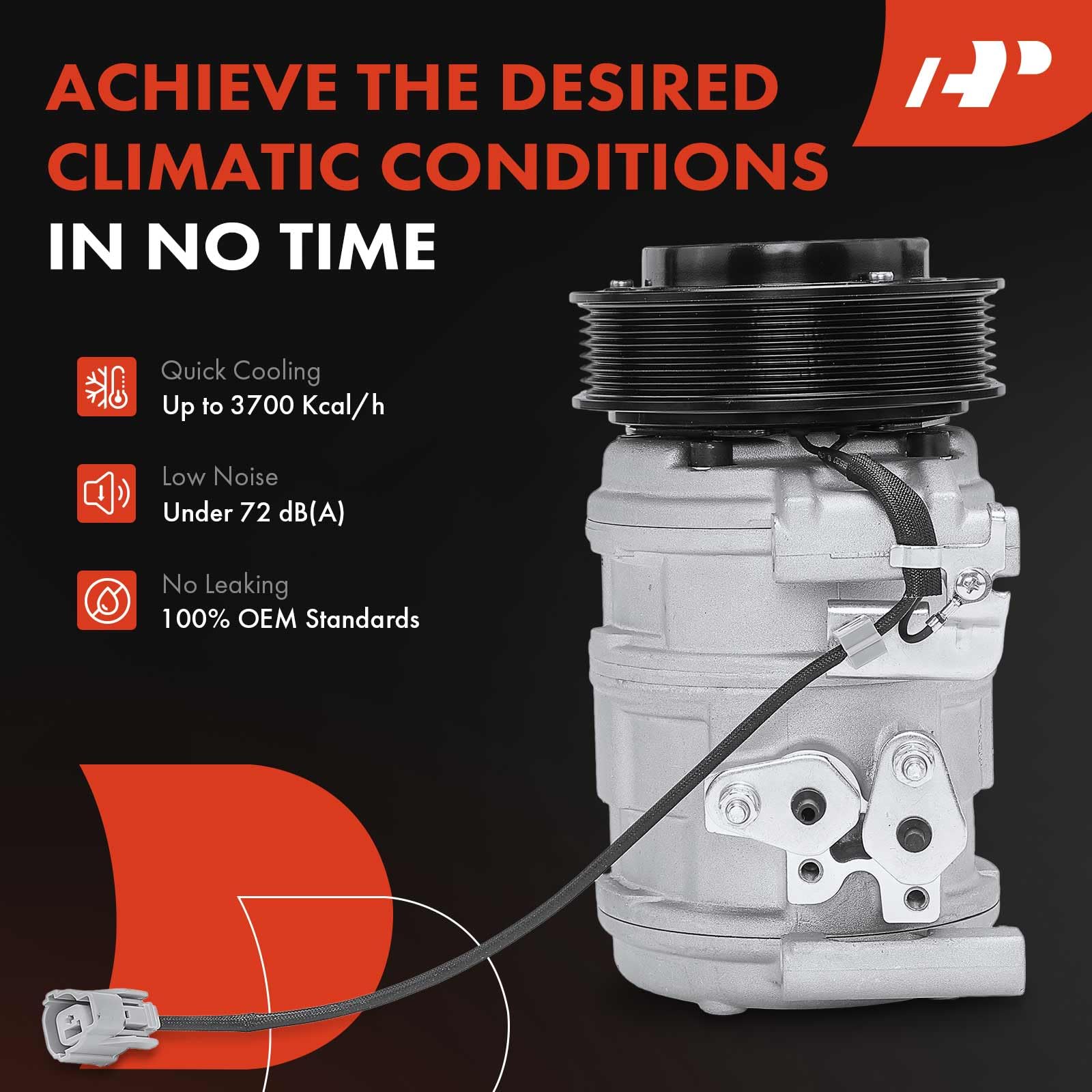 Premium AC Compressor with Clutch for 2003-2011 Honda Element 2.4L - High Performance Replacement Part for Smooth Cooling in Summer Driving