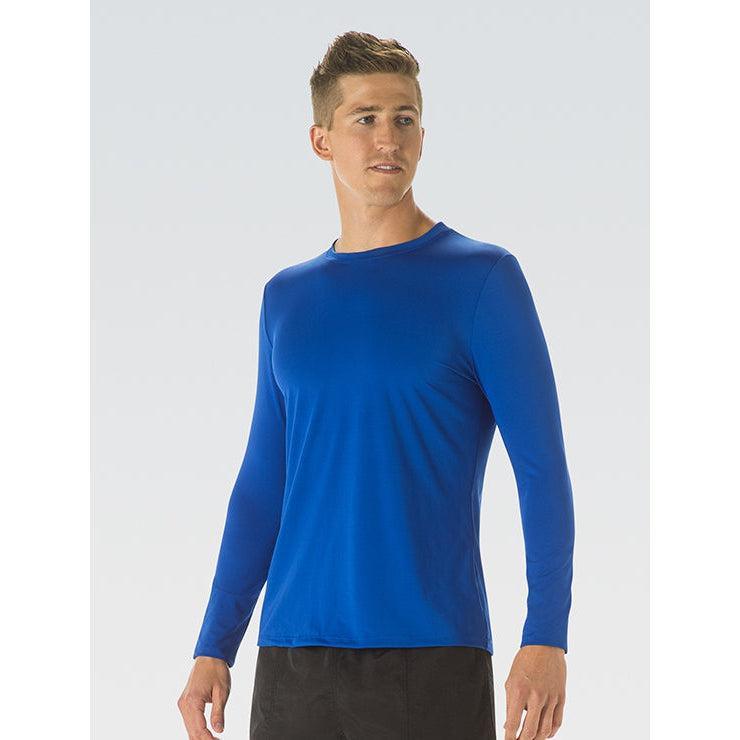 Dolfin Men's Long Sleeve Rash Guard UV Protection Swim Shirt for Surfing, Swimming & Water Sports - UPF 50+ Sun Protection Top