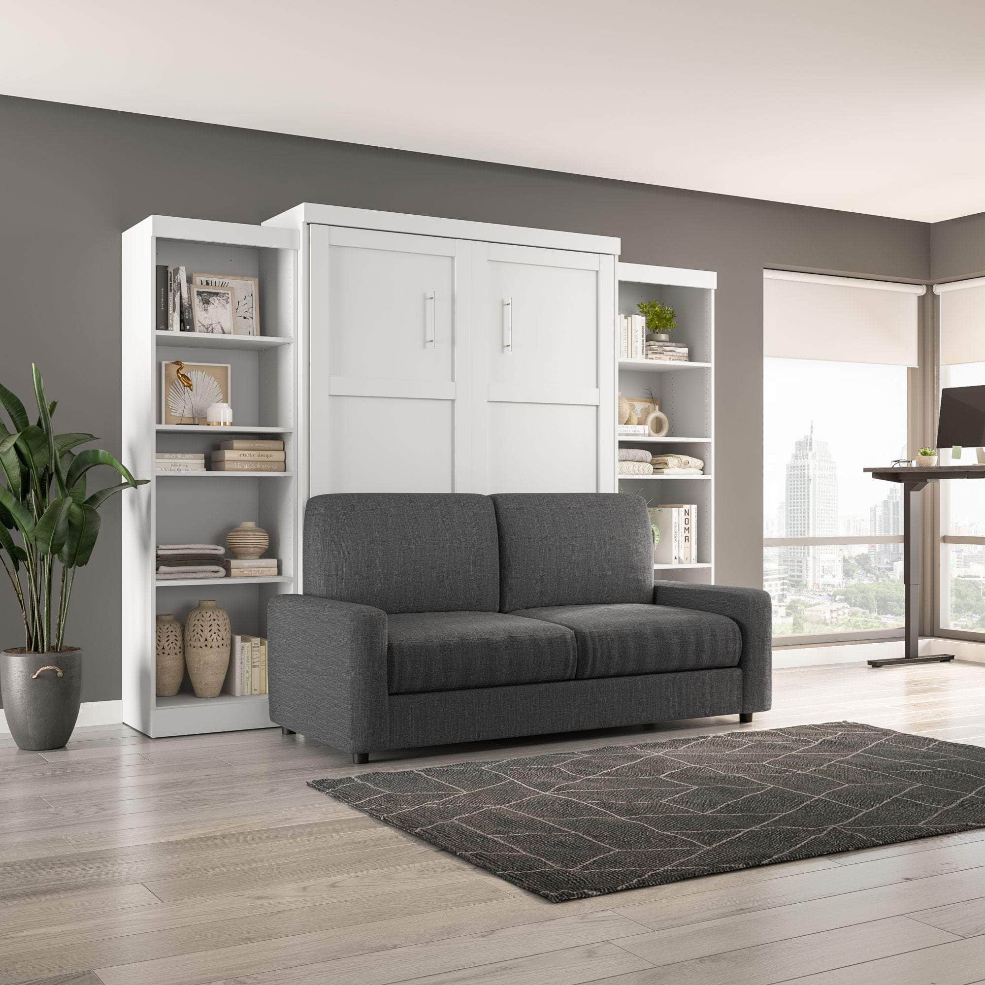 Pur Queen Murphy Wall Bed with 2 Storage Units & Sofa (115
