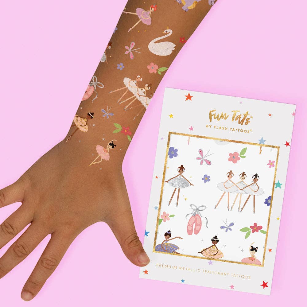Elegant Ballerina Temporary Tattoos Pack - Waterproof Fake Tattoos for Kids & Adults - Perfect for Dance Performances, Costume Parties & Themed Events