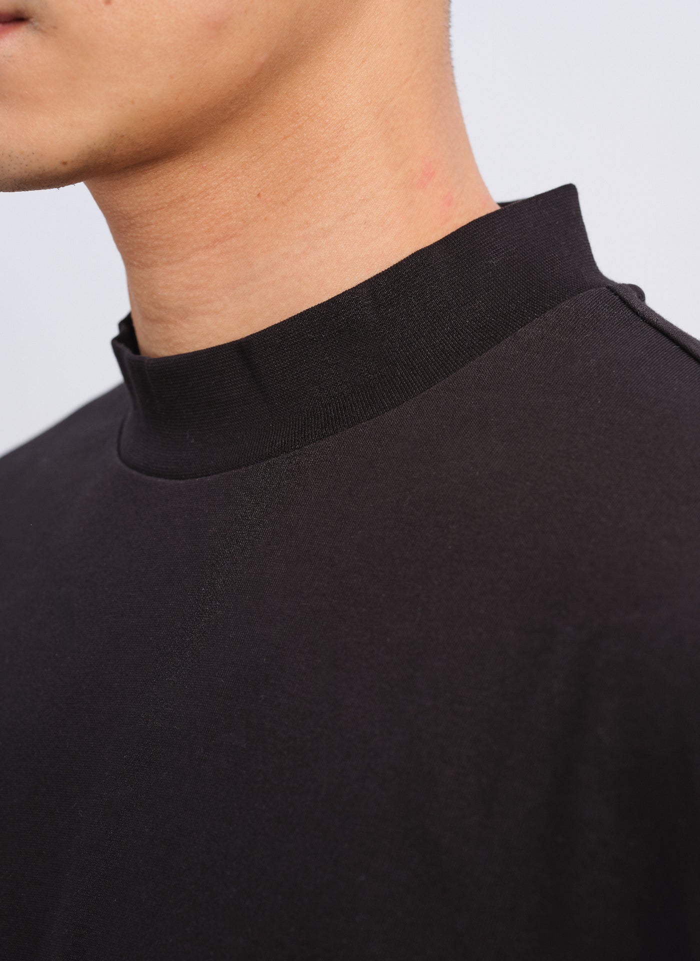 Premium Mercerized Cotton Mock Neck T-Shirt (T05) - Soft & Stylish for Casual Wear & Layering
