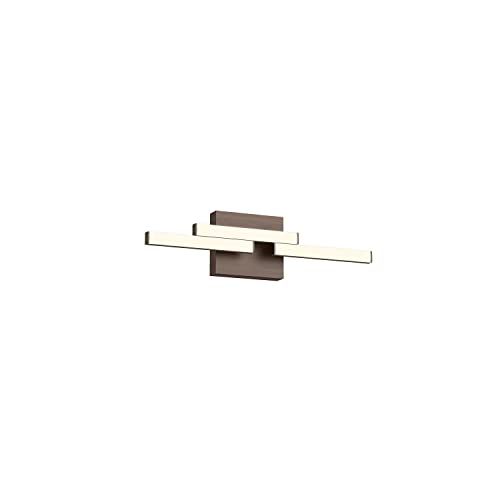 Kuzco Lighting VL52718-WT Anello Minor Vanity LED Light Fixture - Walnut Finish for Bathroom & Dressing Room Makeup Mirror Lighting