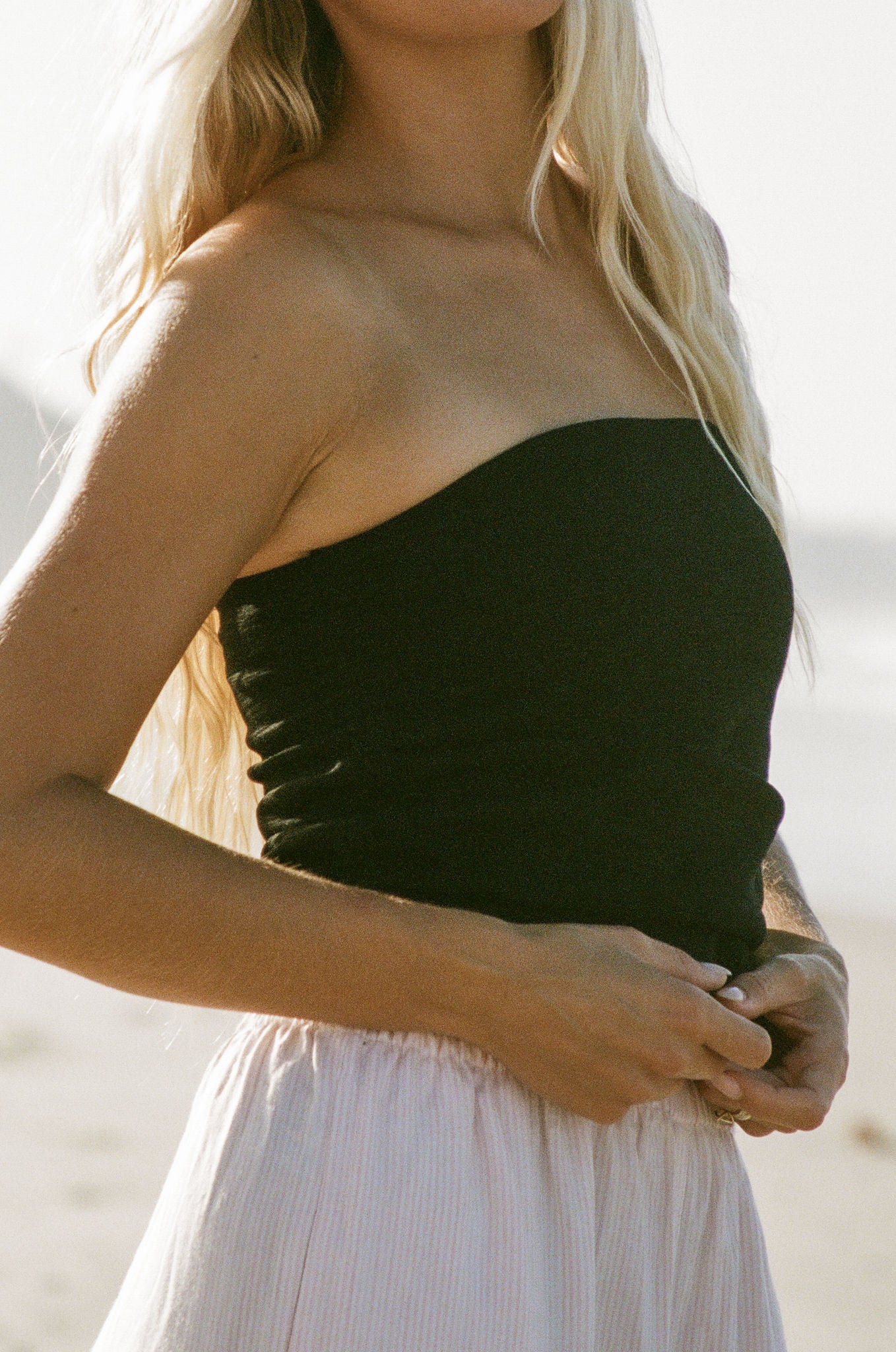 Women's Warm Sun Cotton Ruched Tube Top - Soft Stretchy Summer Crop Top for Beach, Music Festivals & Casual Outfits