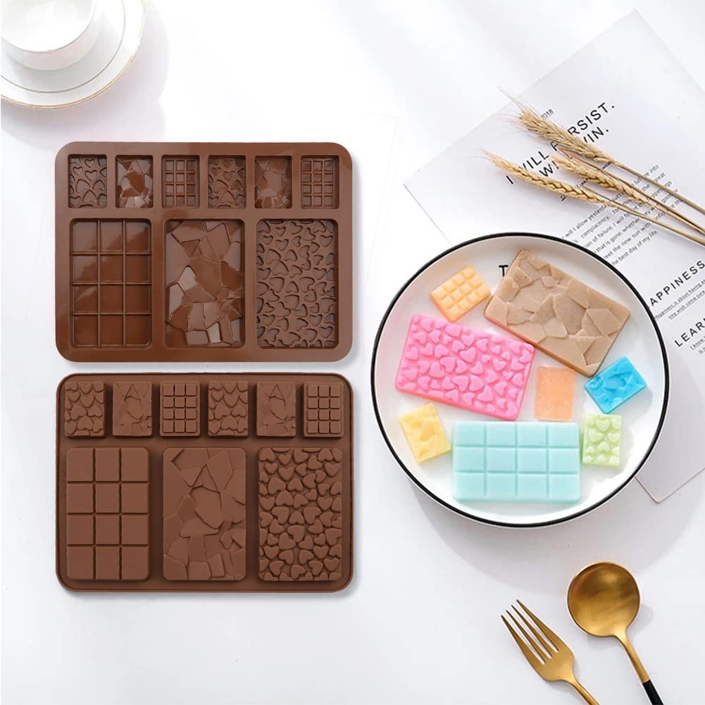 4 Pcs Silicone Chocolate Molds - 9 Cavity Break Apart Candy Molds for Cake Decorations, DIY Chocolate Making, Baking & Party Treats (Perfect for Holidays, Birthdays & Home Baking)
