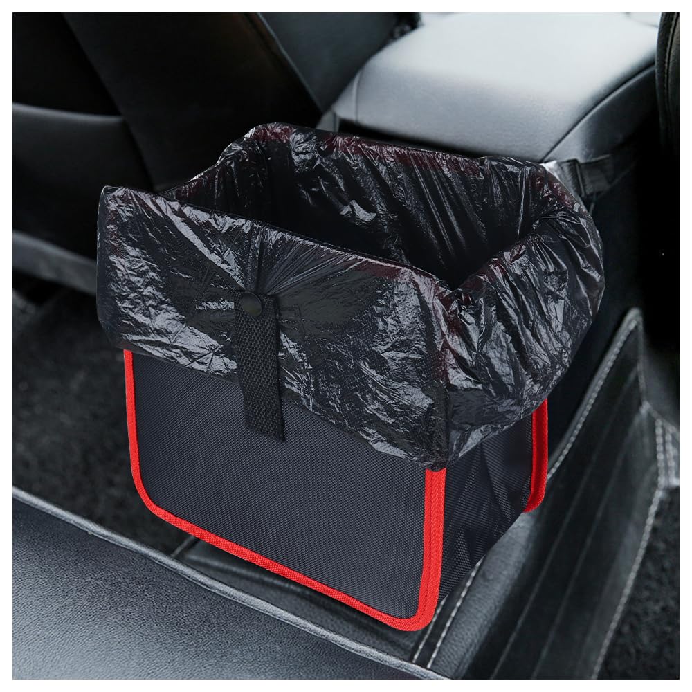 Waterproof 7L Large Capacity Hanging Car Trash Bag - Red Multipurpose Car Garbage Can Organizer for Interior Cleanliness | Perfect for Road Trips, Commuting & Family Travel Accessories