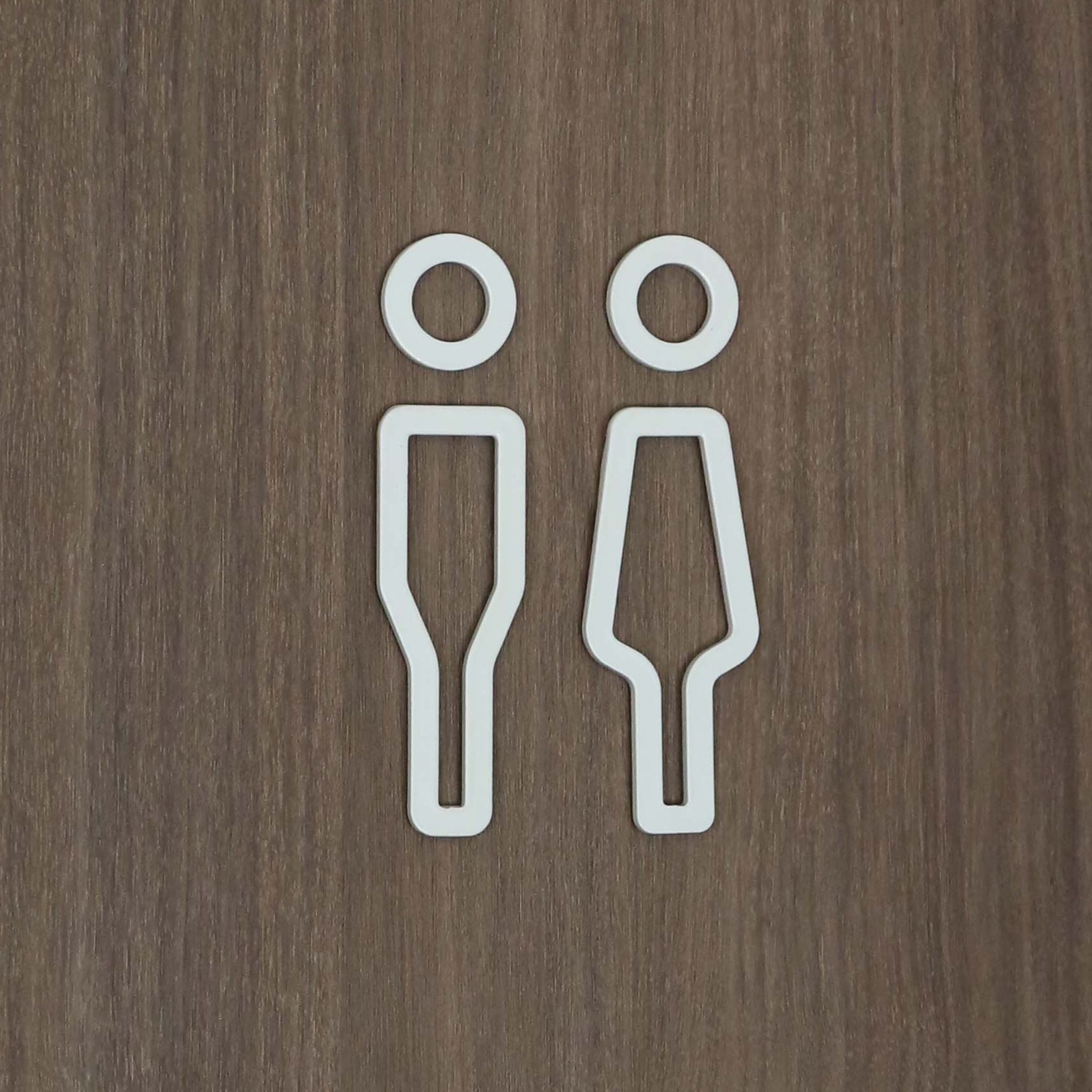 DESIGNSTUFF Restroom Sign - Her/Him Gender Neutral Bathroom Sign in White - Perfect for Office, Home, or Public Spaces