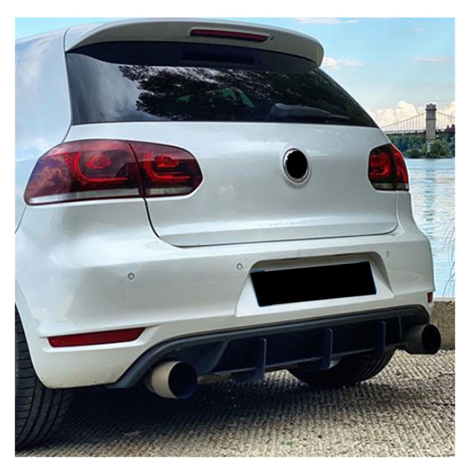 VW Golf MK6 GTI TDI Rear Bumper Lip Diffuser Spoiler (2009-2013) - Perfect Fit for TSI & TDI Models - Enhance Style & Aerodynamics for Street & Track Racing