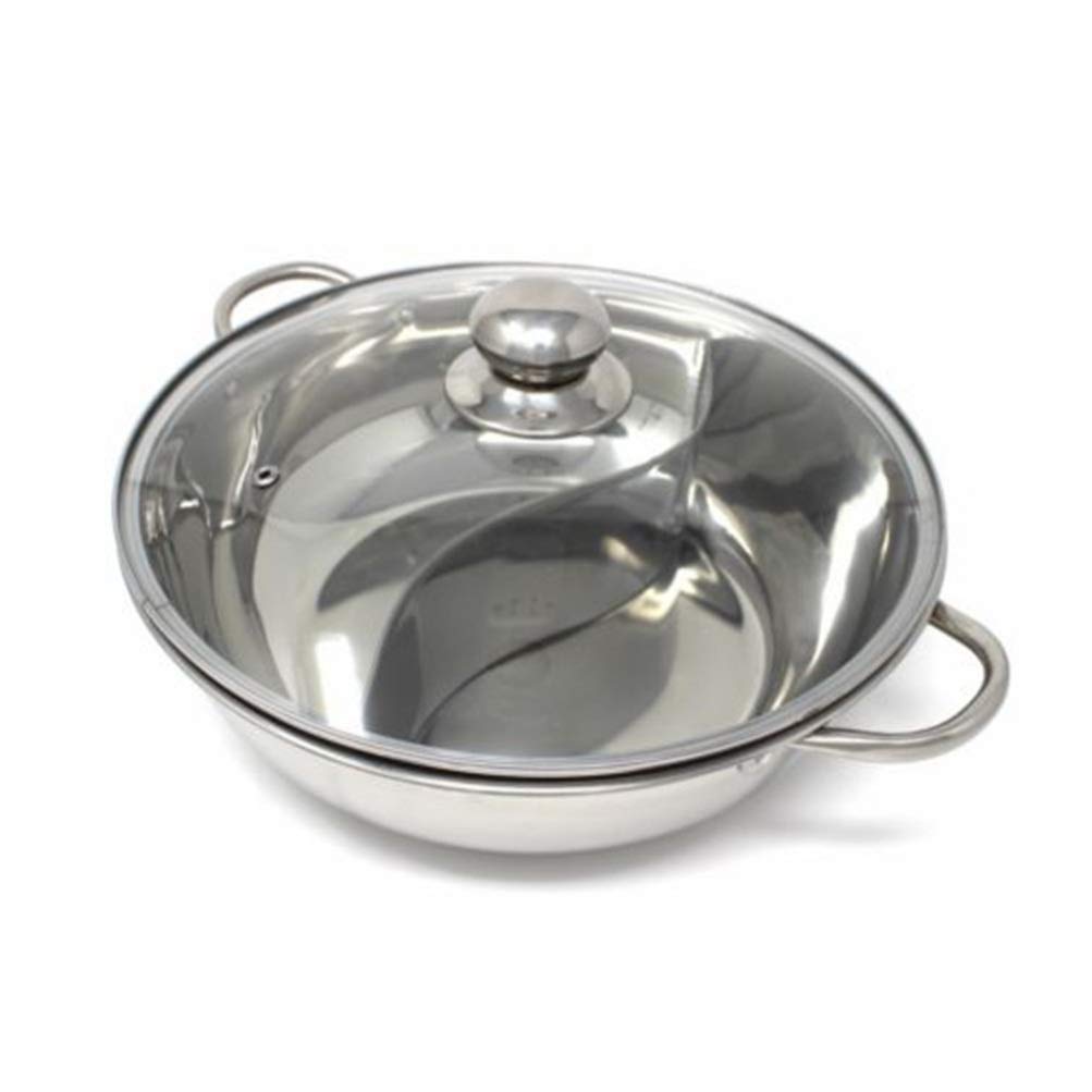 Premium Cabilock Hot Pot Cookware Set - 4-in-1 Divided Shabu Shabu Pot with Removable Divider for Asian Hot Pot, Korean BBQ & Family Dining | Electric & Induction Stove Compatible