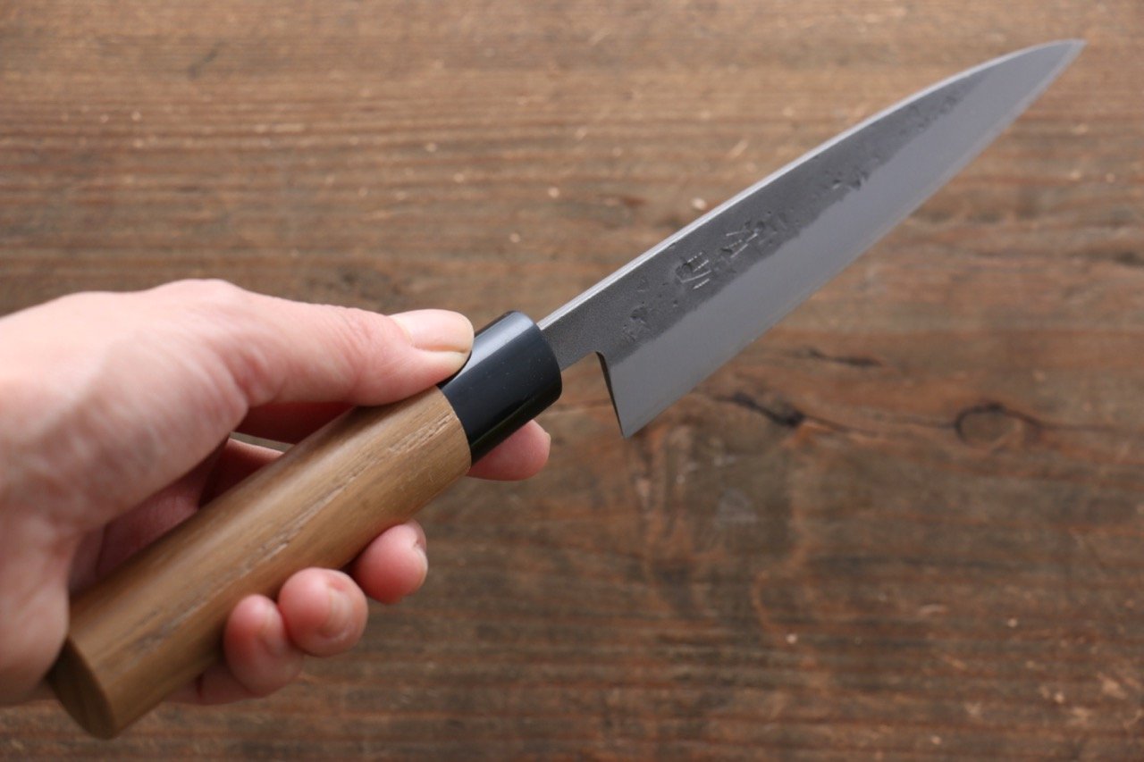 Premium Seisuke Blue Steel No.2 Nashiji Japanese Chef Knives Set - Gyuto, Santoku & Petty Knives for Professional Cooking & Home Kitchen Use