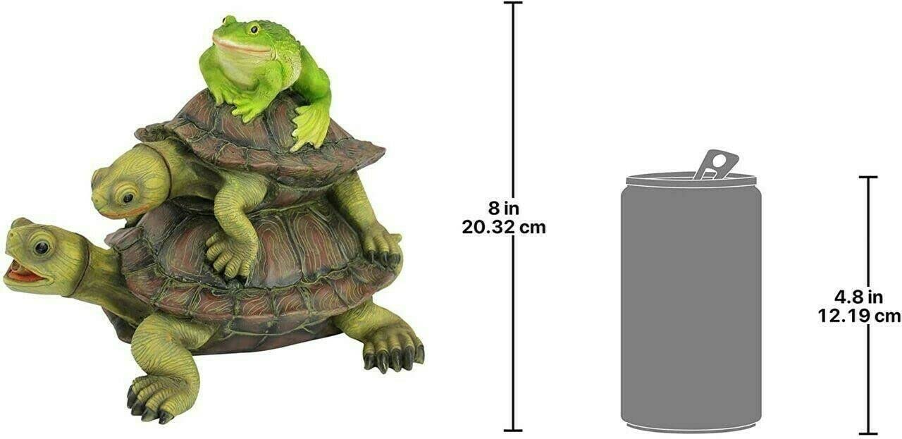 Easy Rider Frog on Turtles Outdoor Water Fountain - Complete Garden Pond Kit with Pump & Tubing | Decorative Statue for Patio, Backyard & Landscaping