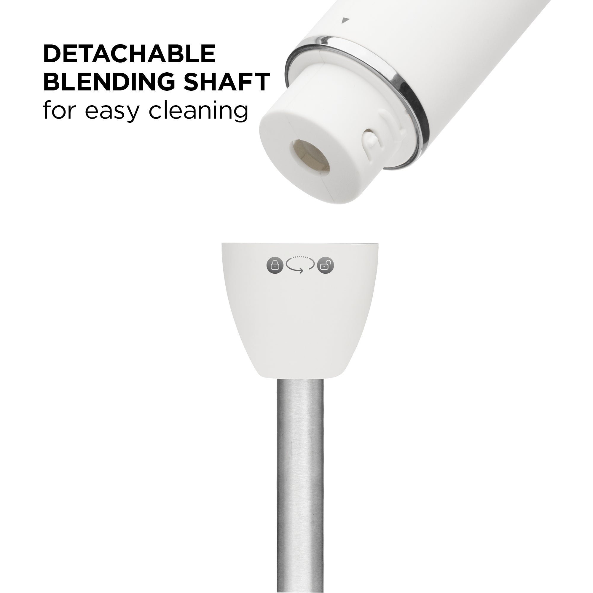 Chefman 300W Immersion Hand Blender with Turbo Boost - Powerful Stick Blender for Smoothies, Soups & Sauces - Ivory (Perfect for Kitchen, Camping & Small Spaces)