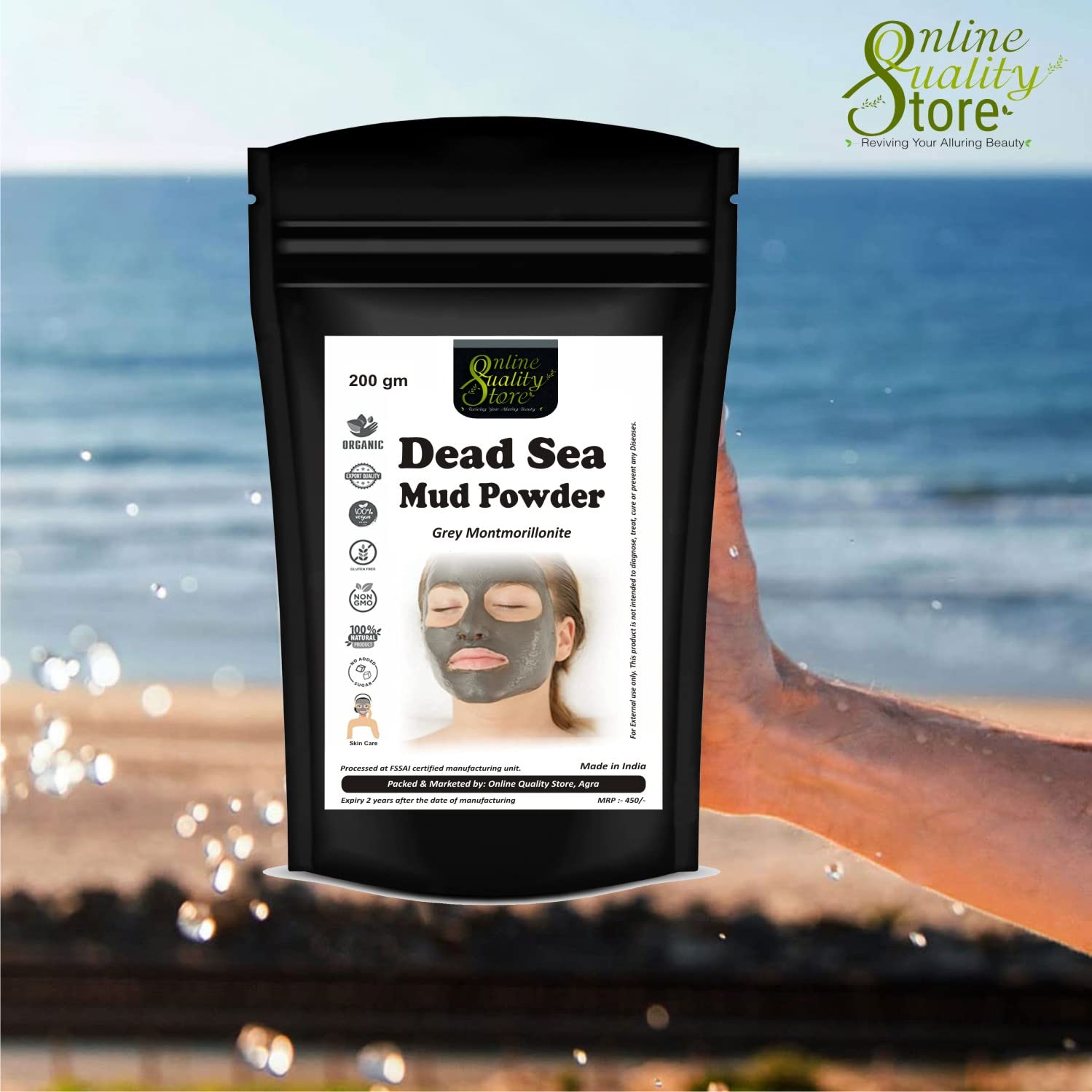 100% Natural Dead Sea Mud Powder Mask - 200g for Face, Body & Hair Care | Revitalizing & Exfoliating Treatment | Perfect for Spa Day, Acne Treatment & Skin Detox | USA Seller
