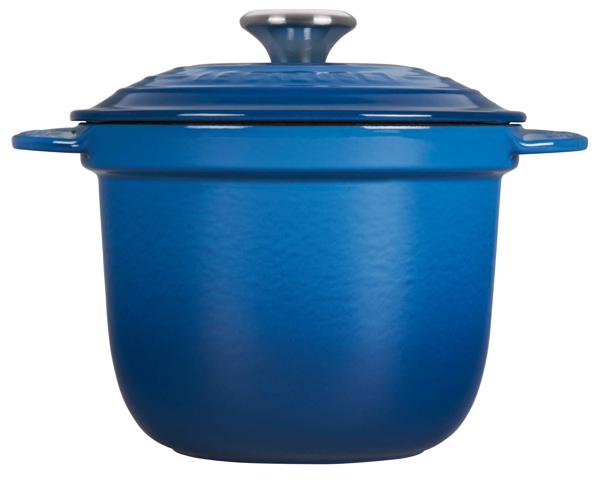 Le Creuset Enameled Cast Iron Rice Cooker with Lid & Stoneware Insert, 2.25 Quart, Marseille Blue - Perfect for Stovetop Cooking, Serving & Kitchen Decor