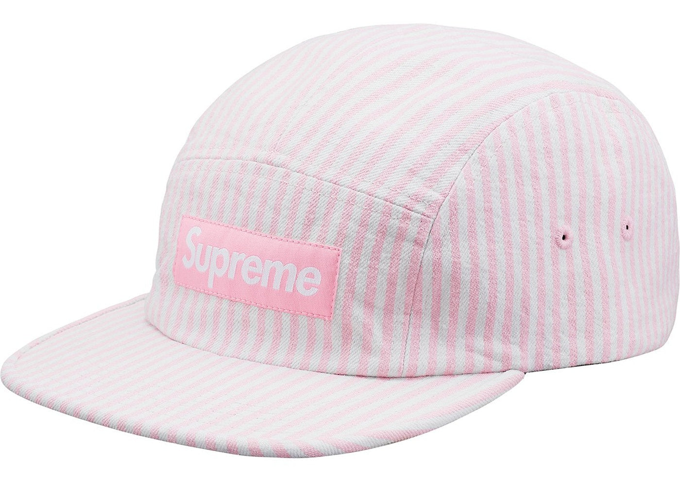 Supreme Denim Camp Cap Pink Stripe - Stylish Streetwear Hat for Men & Women - Perfect for Outdoor Activities, Concerts, and Urban Fashion