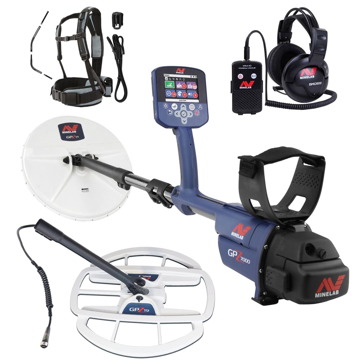 Minelab GPZ 7000 Professional Gold Metal Detector with Waterproof GPZ 19 Coil (19x18