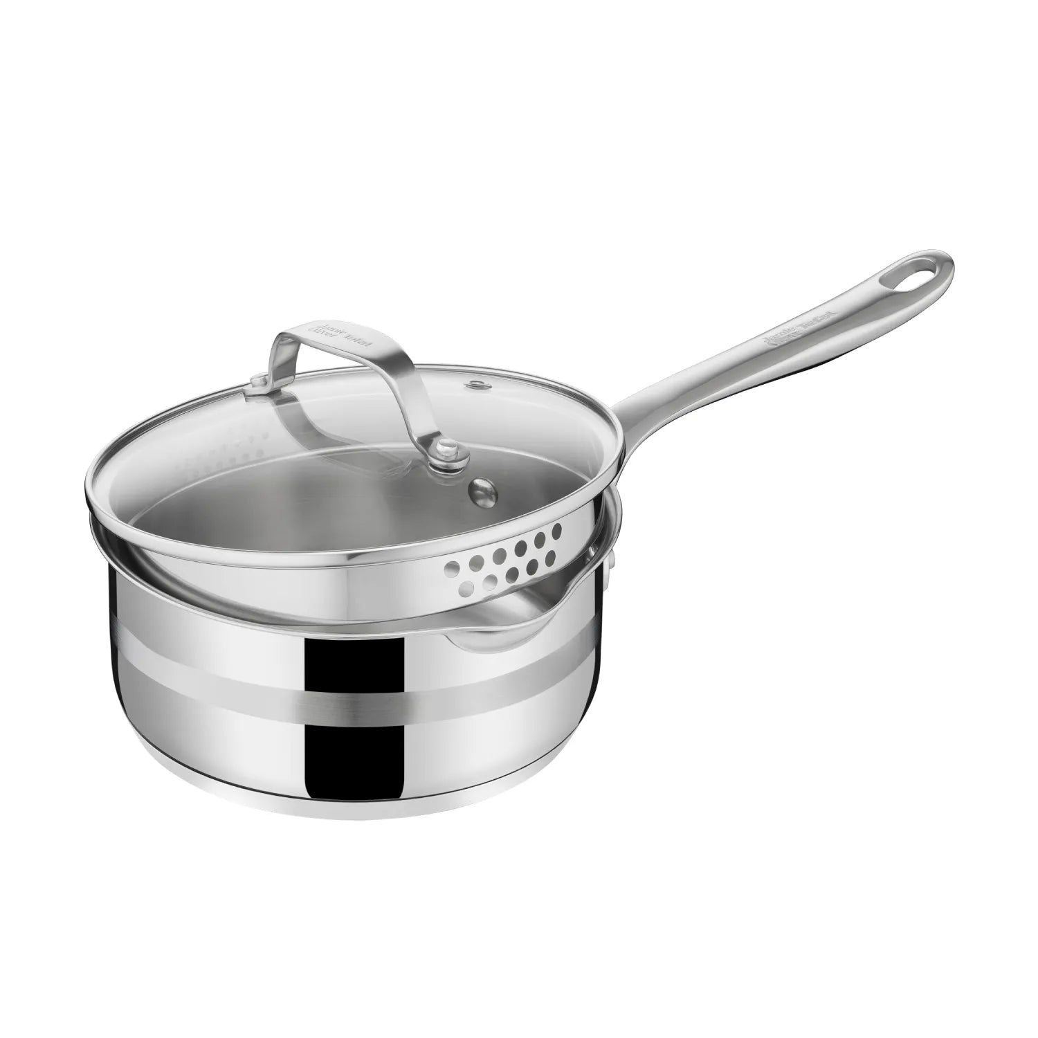 Jamie Oliver by Tefal 3-Piece Stainless Steel Induction Cookware Set with Lids - Perfect for Home Cooking, Professional Kitchens & Induction Stovetops