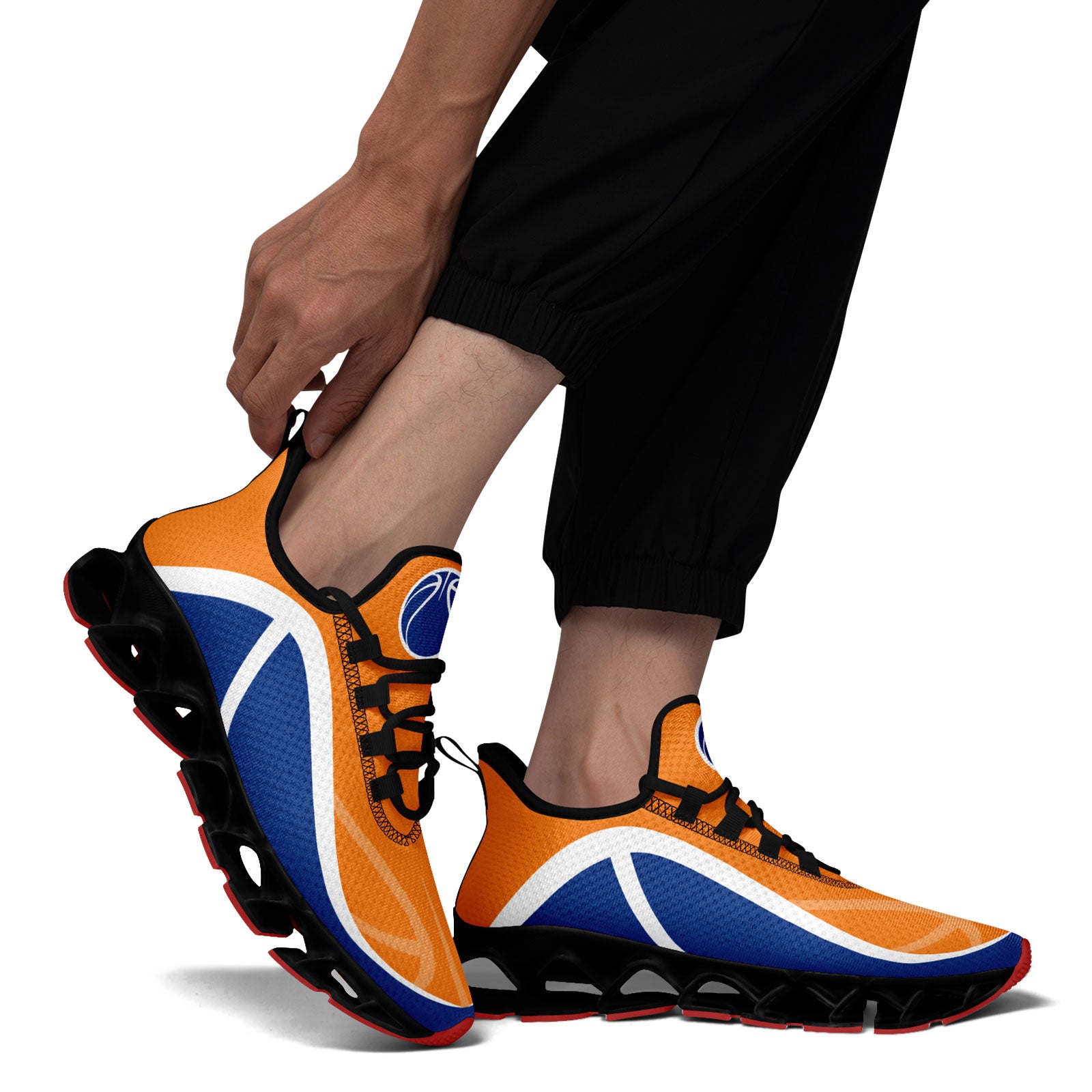 Custom Blue & Orange Maxsoul Personalized Sneakers - Lightweight Comfortable Running Shoes for Men & Women - Perfect for Gym, Workout & Casual Wear