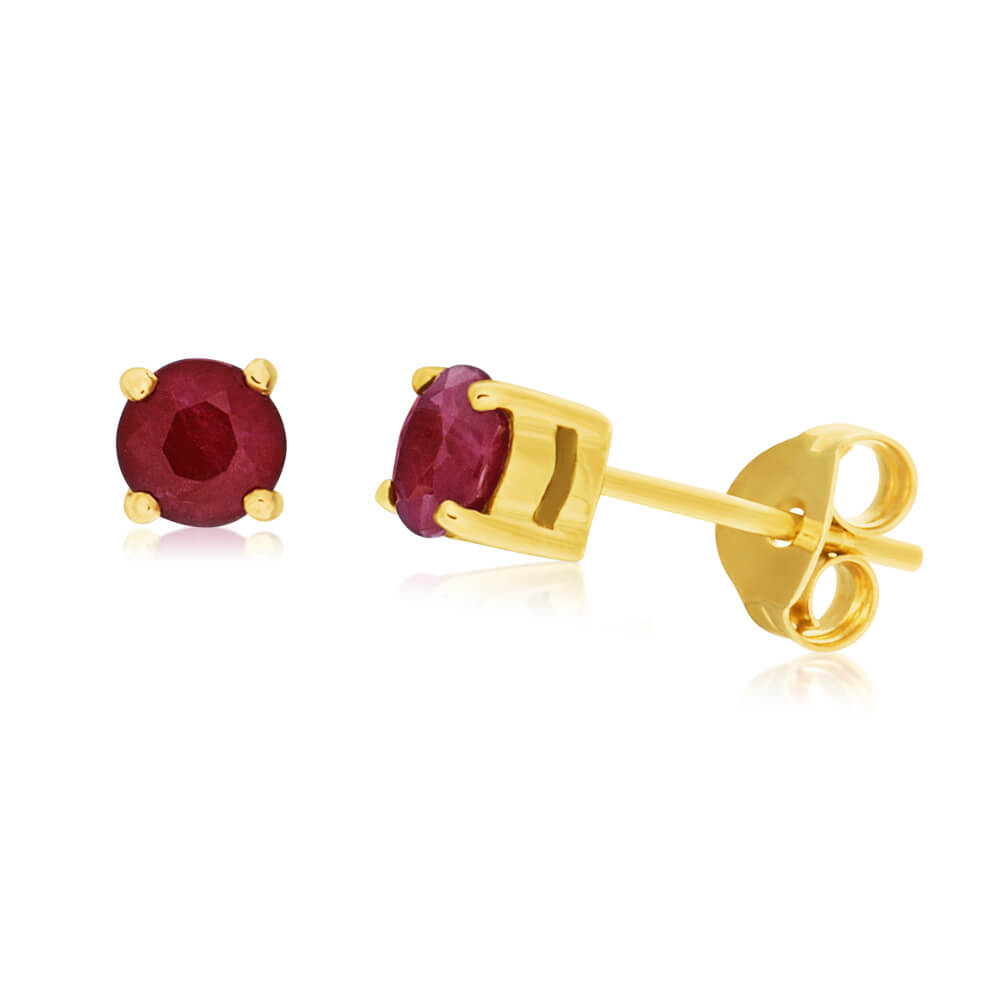 9ct Gold Natural Ruby Stud Earrings for Women - Elegant & Timeless Jewelry Gift for Birthday, Anniversary & Special Occasions