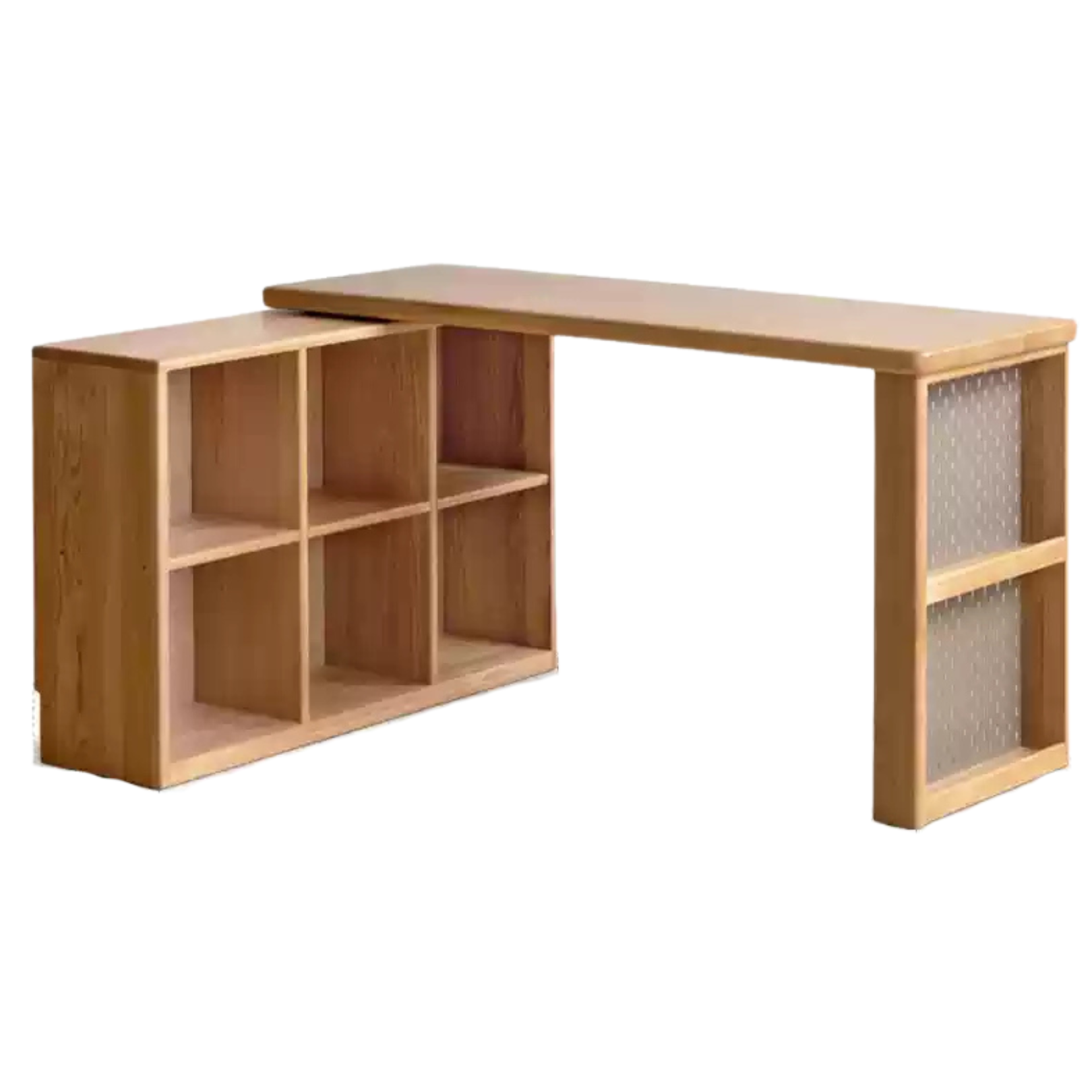Solid Oak Wood Corner Desk for Home Office - Compact & Stylish Workspace Solution for Small Spaces, Apartments & Dorm Rooms